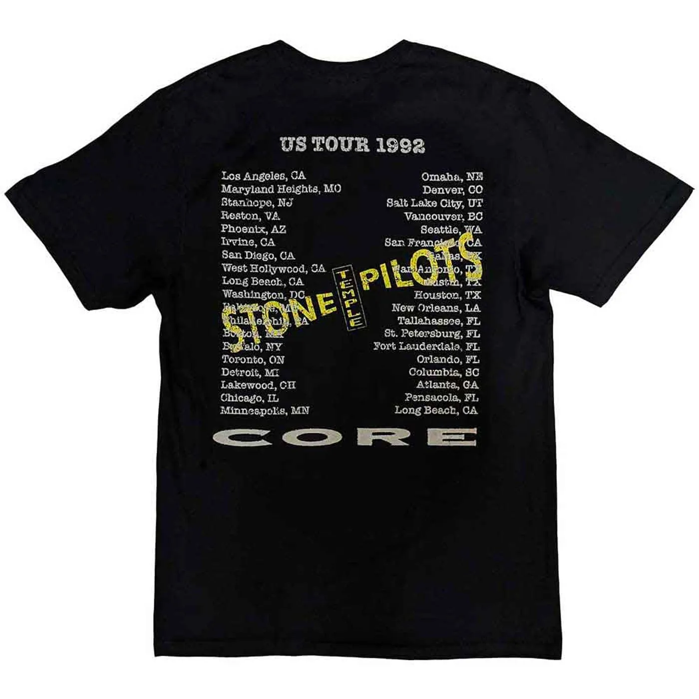 Stone Temple Pilots T Shirt - Core US Tour '92
