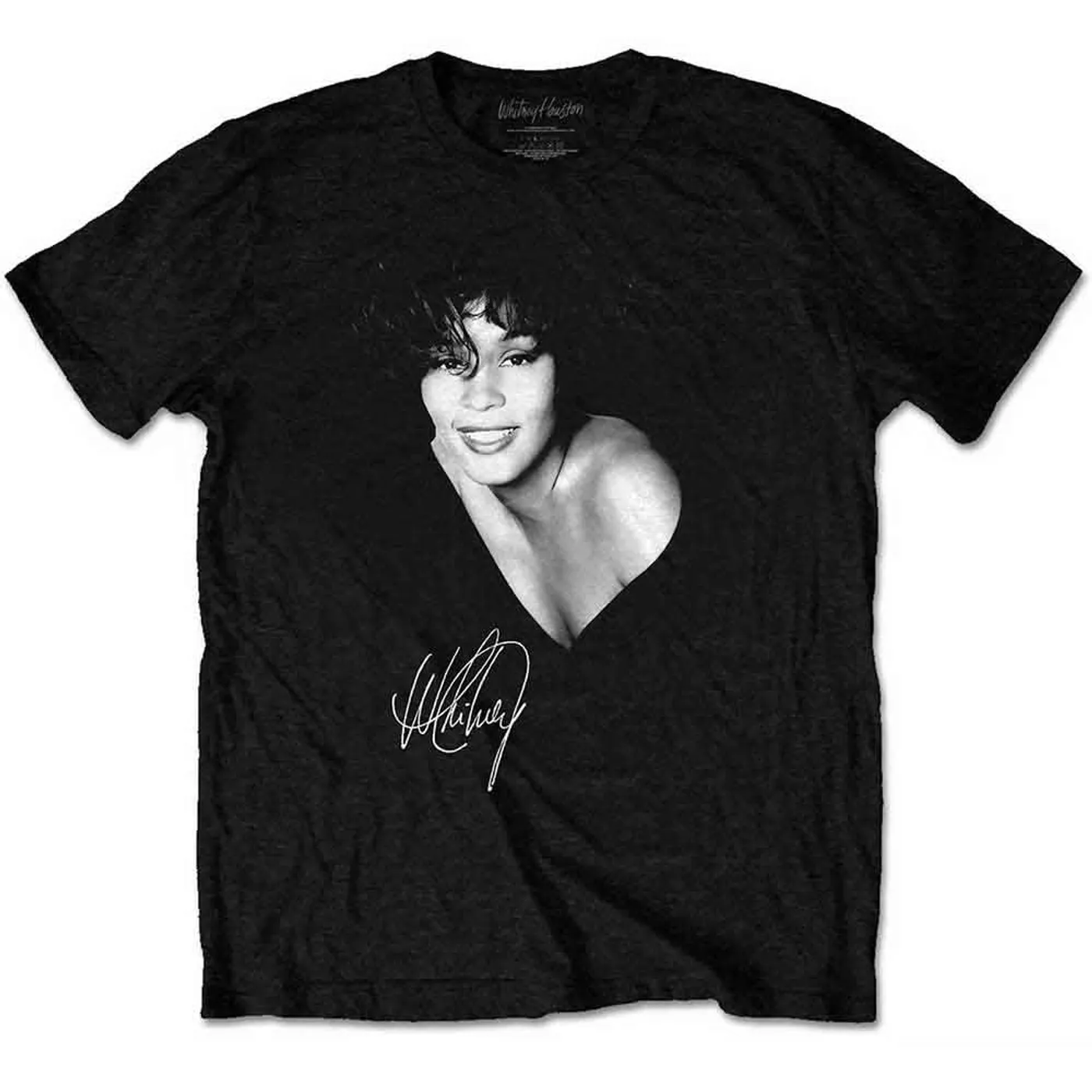 Whitney Houston T Shirt - B&W Photo