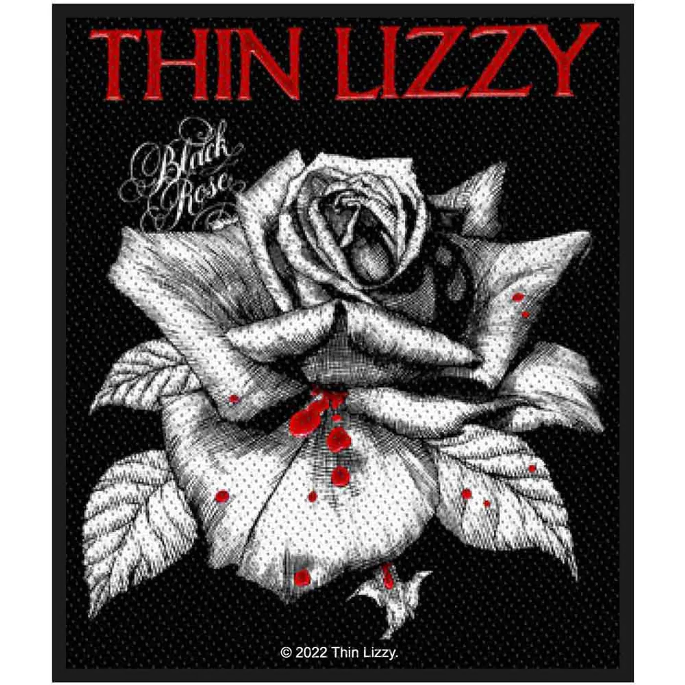 Thin Lizzy Patches - Woven Sew On - Black Rose