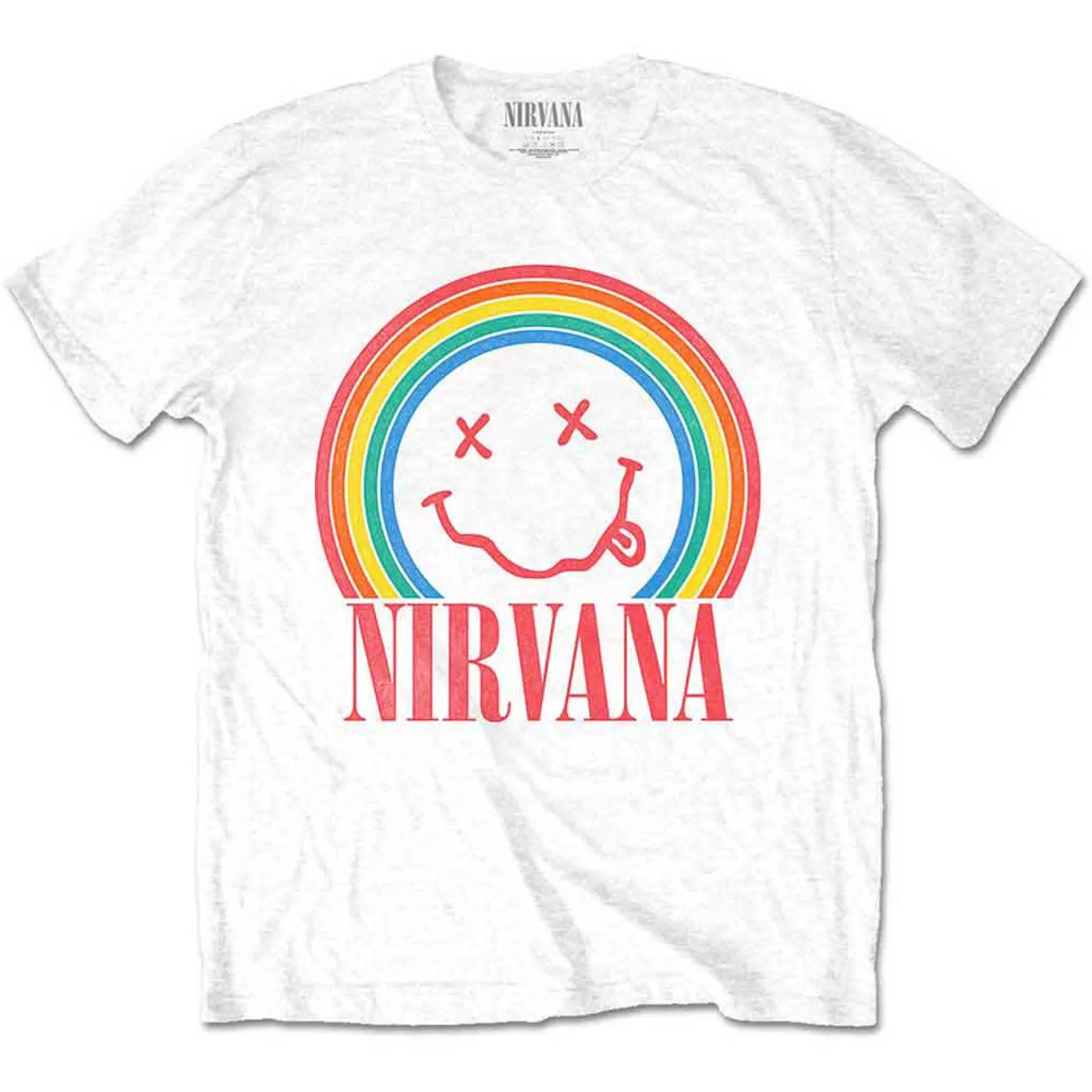 Nirvana T Shirt - Happy Face Rainbow