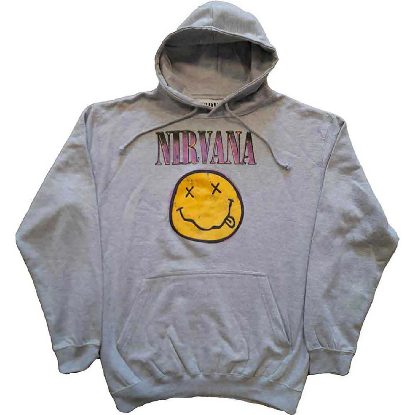 Nirvana Pullover Hoodie - Xerox Happy Face Pink