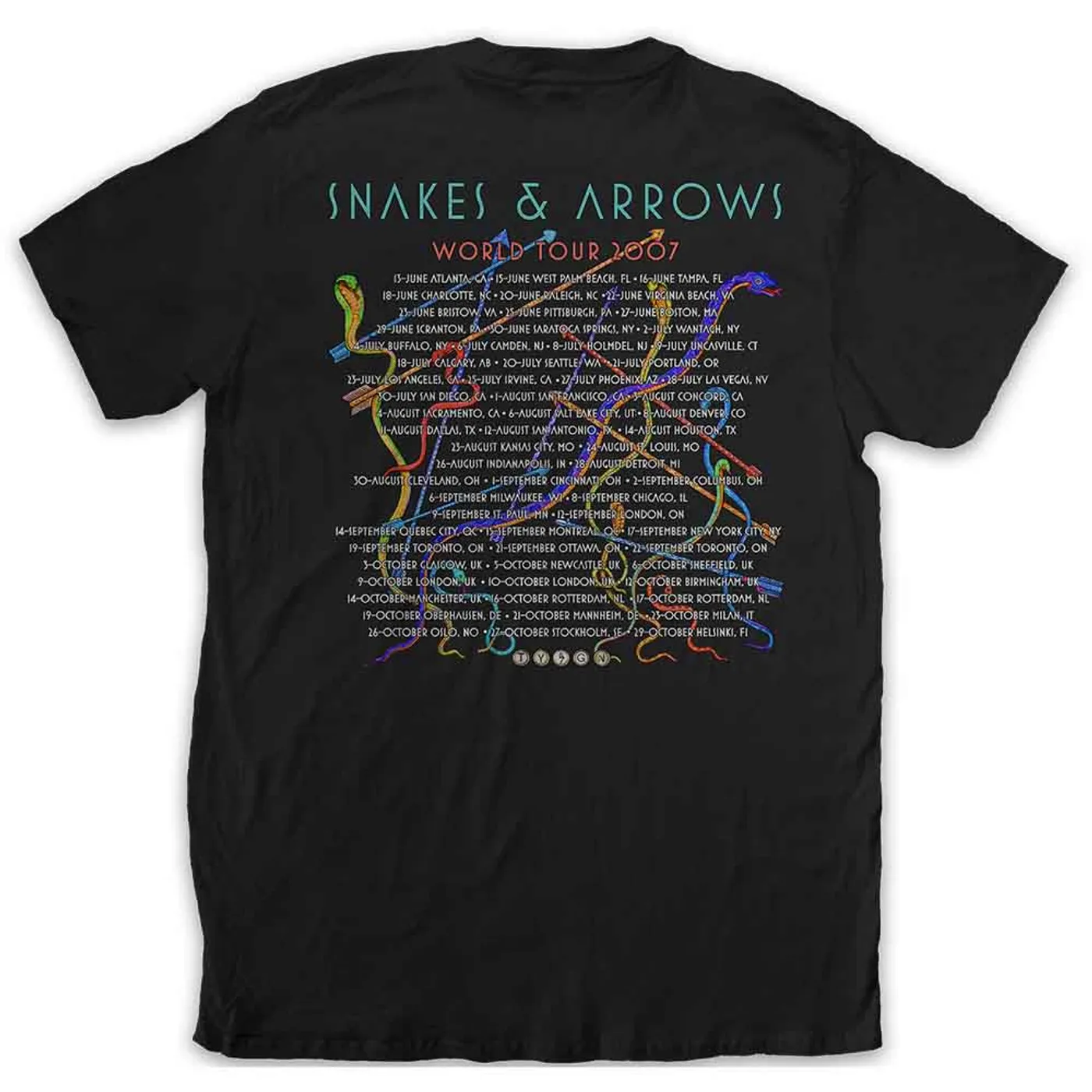 Rush T Shirt - Snakes & Arrows Tour 2007