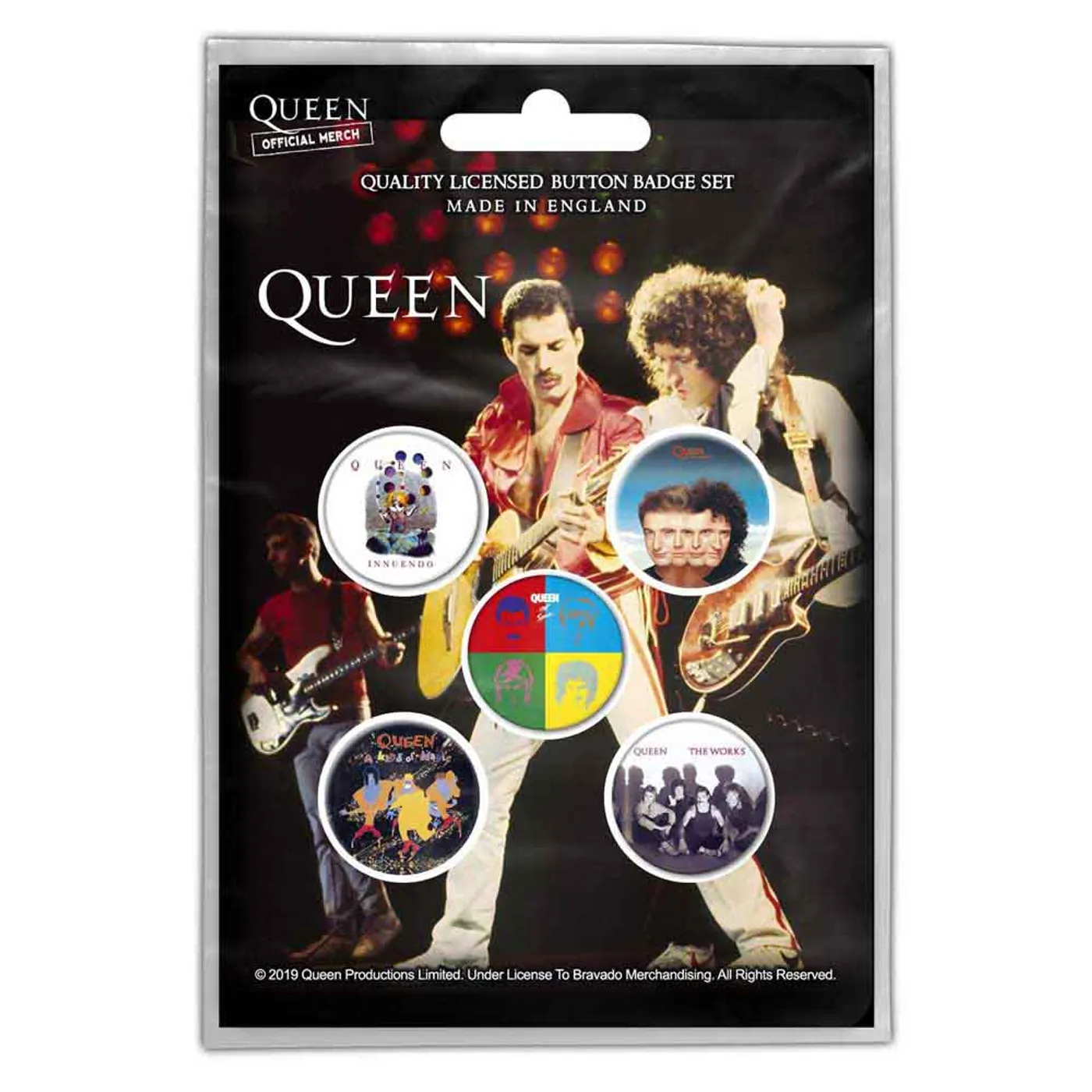 Queen Plastic Pin Badge - Later Albums