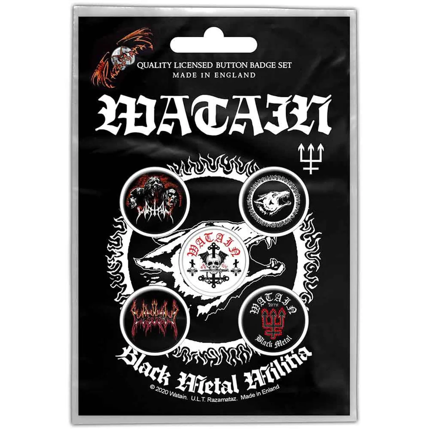Watain Plastic Pin Badge - Black Metal Militia