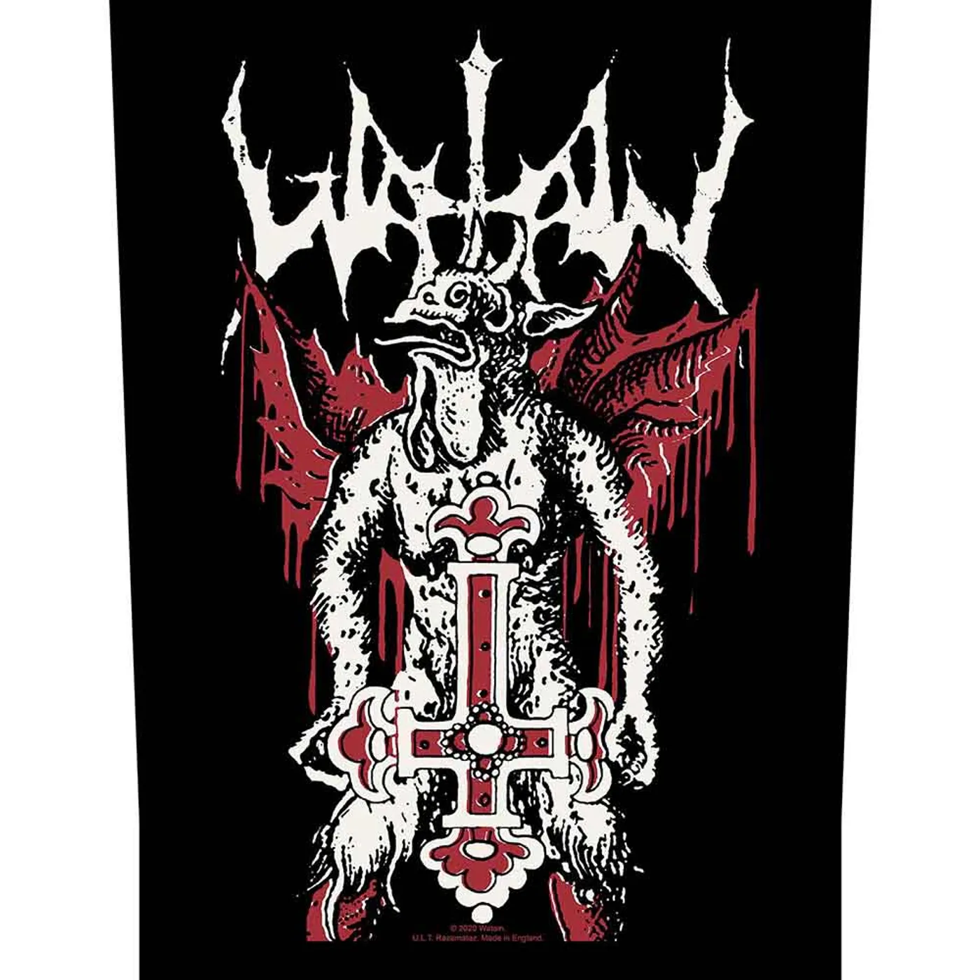 Watain Patches - Woven Sew On - Inverted Cross