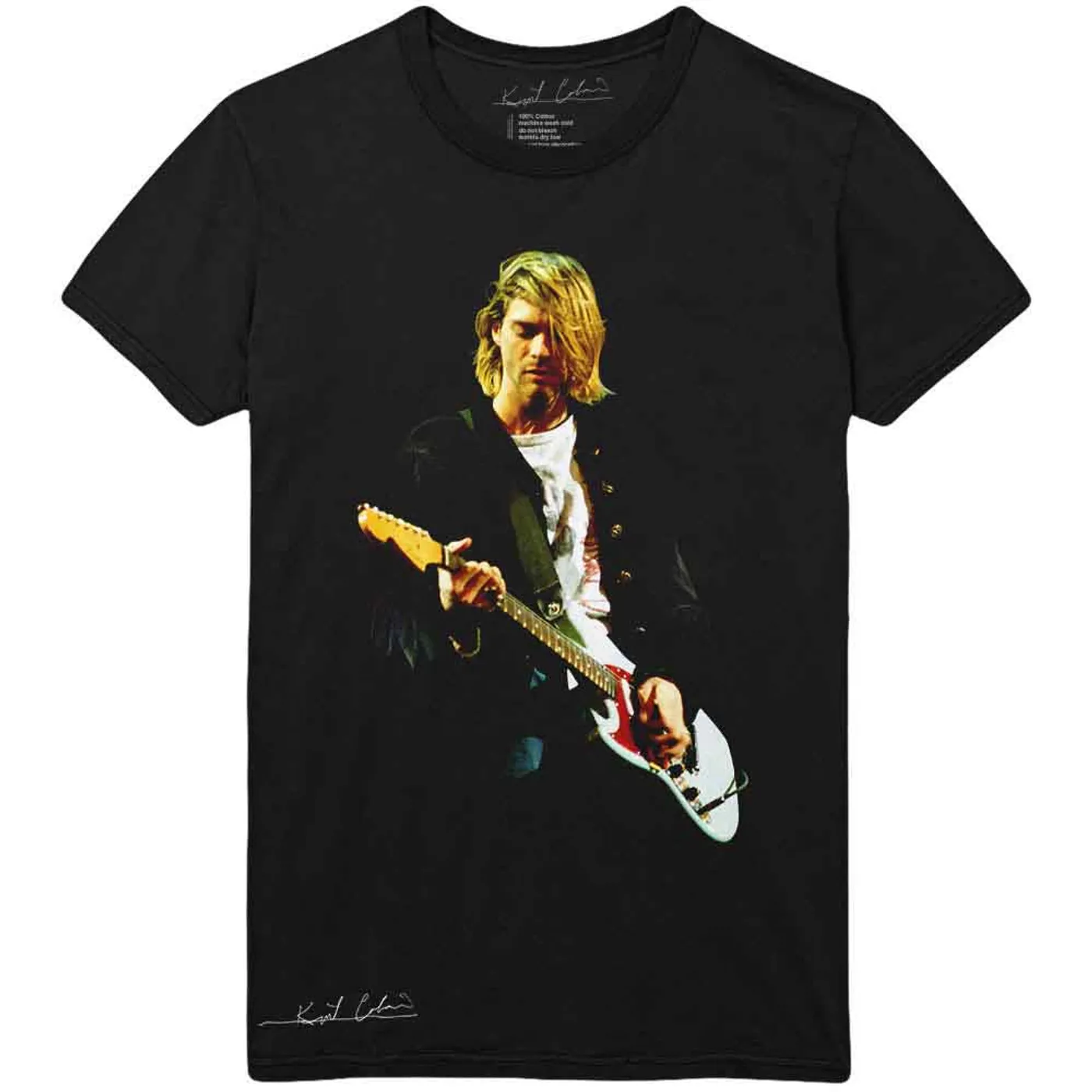 Kurt Cobain T Shirt - Guitar Photo Colour