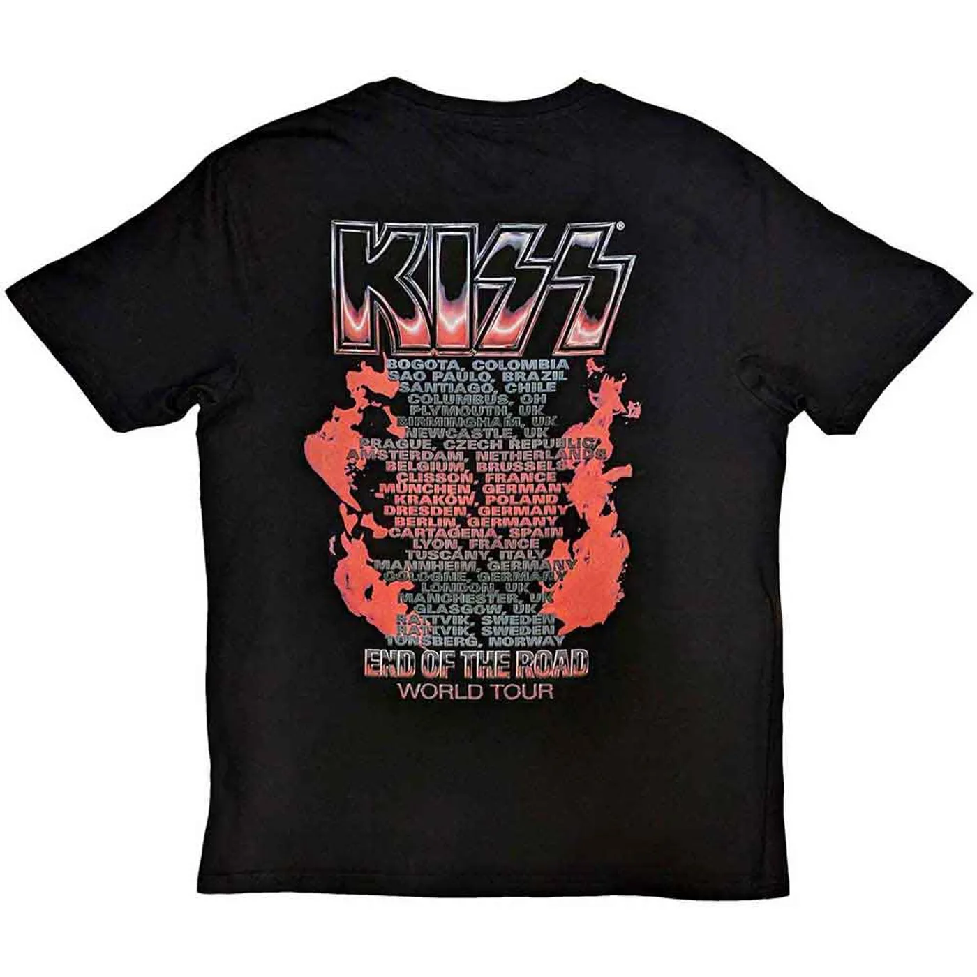 Kiss T Shirt - End Of The Road Tour Red