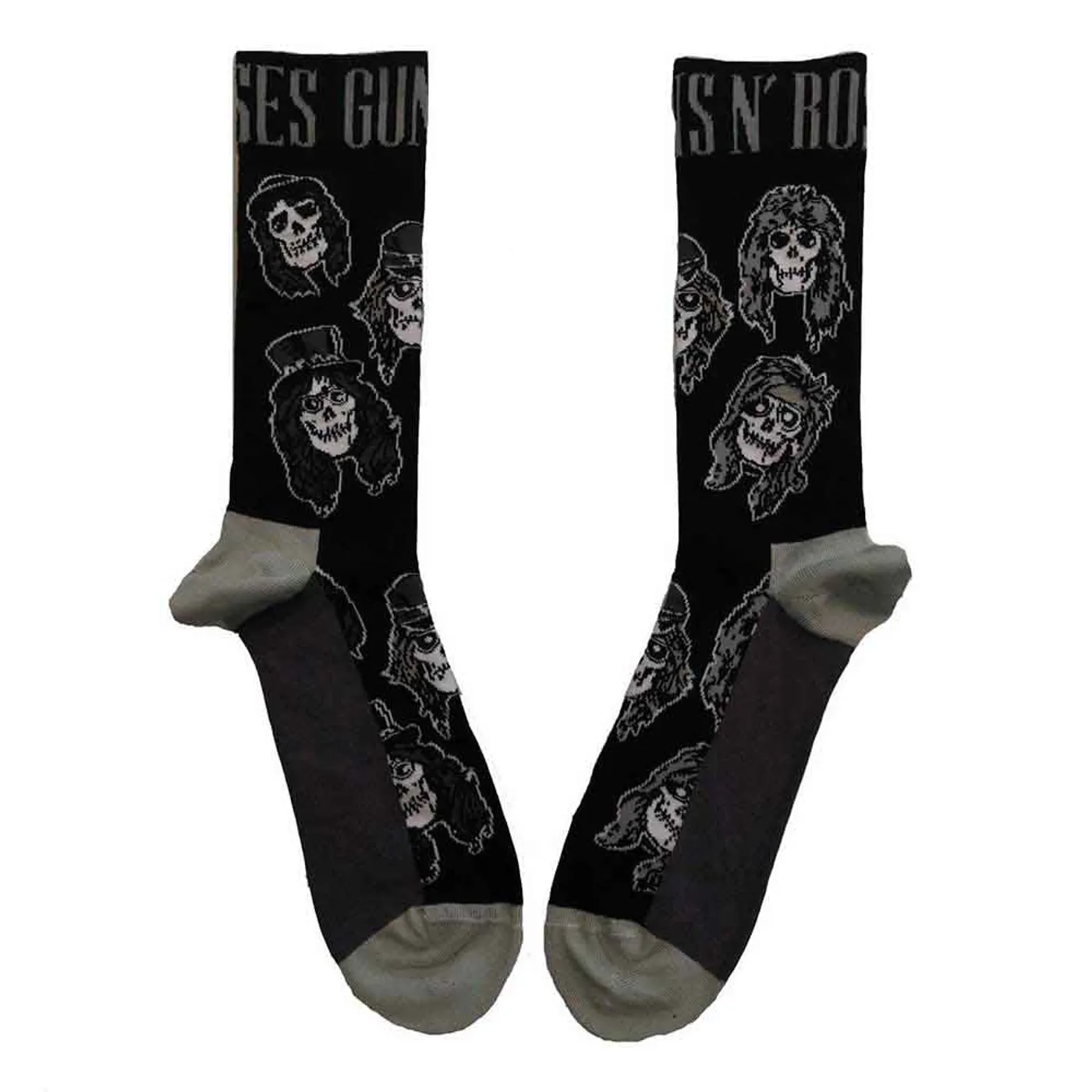 Guns N' Roses Ankle Socks - Skulls Band Monochrome