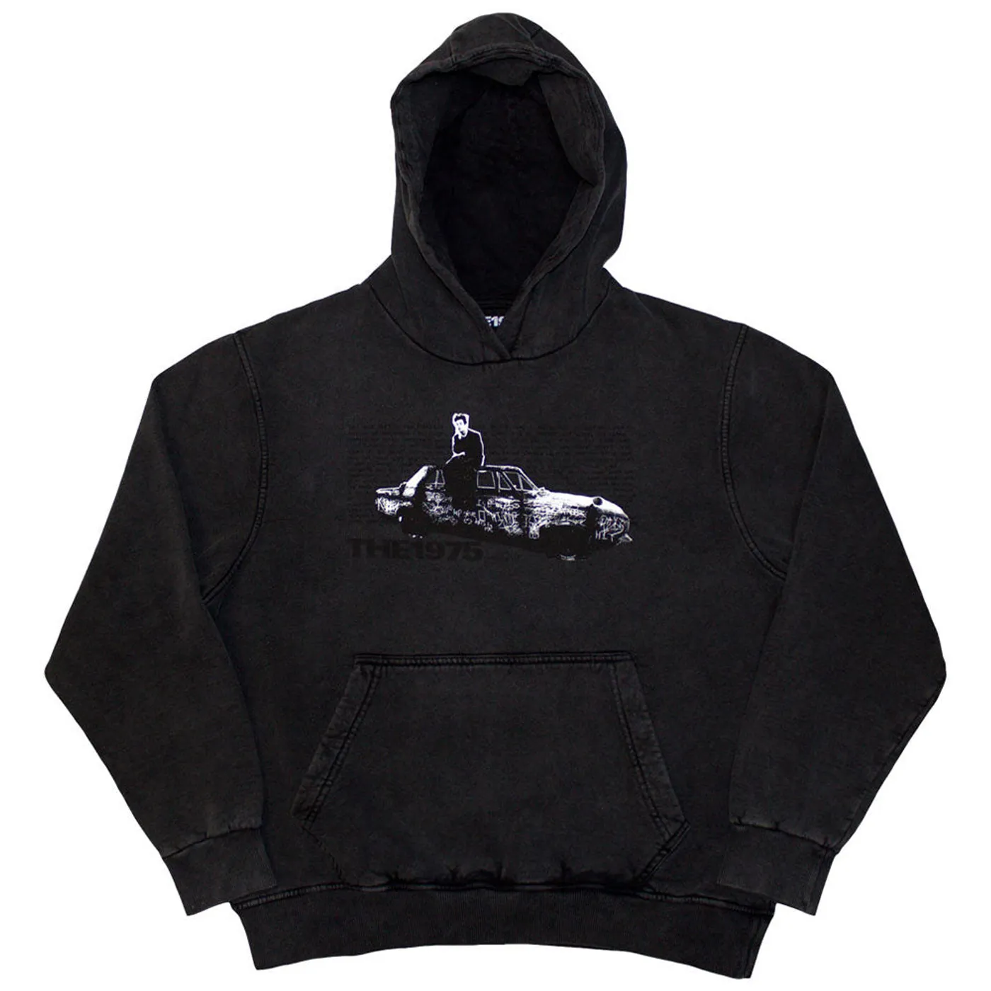 The 1975 Stone Wash Pullover Hoodie - Car Photo Stone Wash