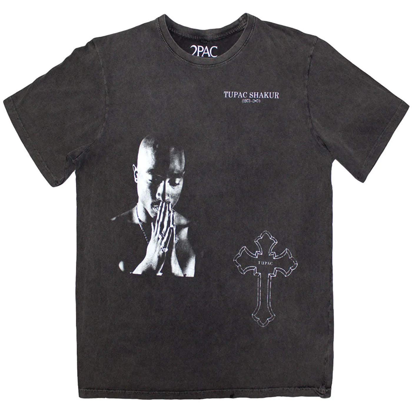 Tupac T Shirt - Photo Cross Stone Wash