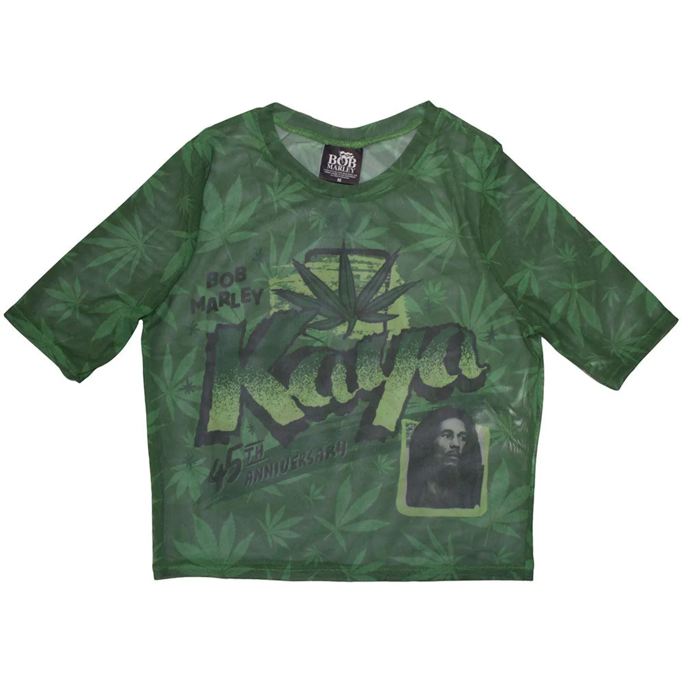 Bob Marley Women's Mesh Short Sleeve Crop Top - Kaya
