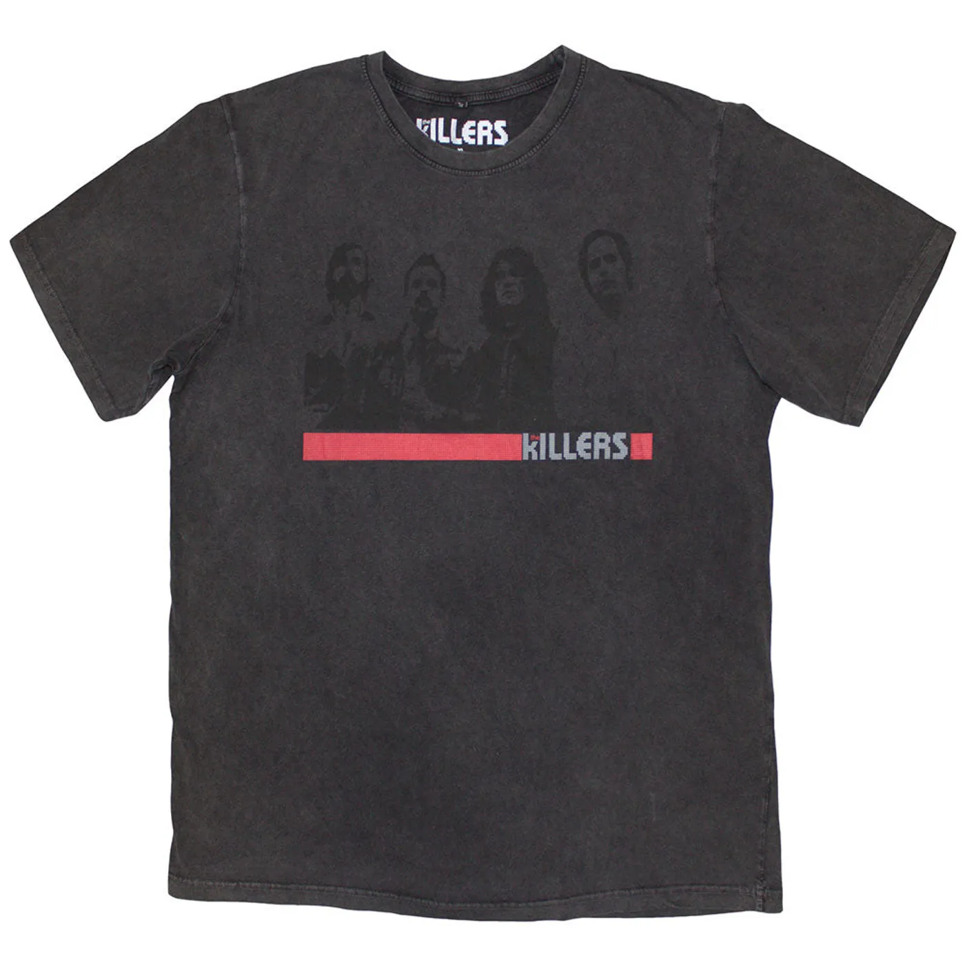 The Killers T Shirt - Band Photo Mono Stone Wash