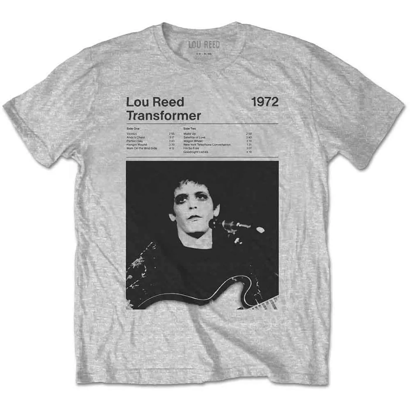 Lou Reed T Shirt - Transformer Track List