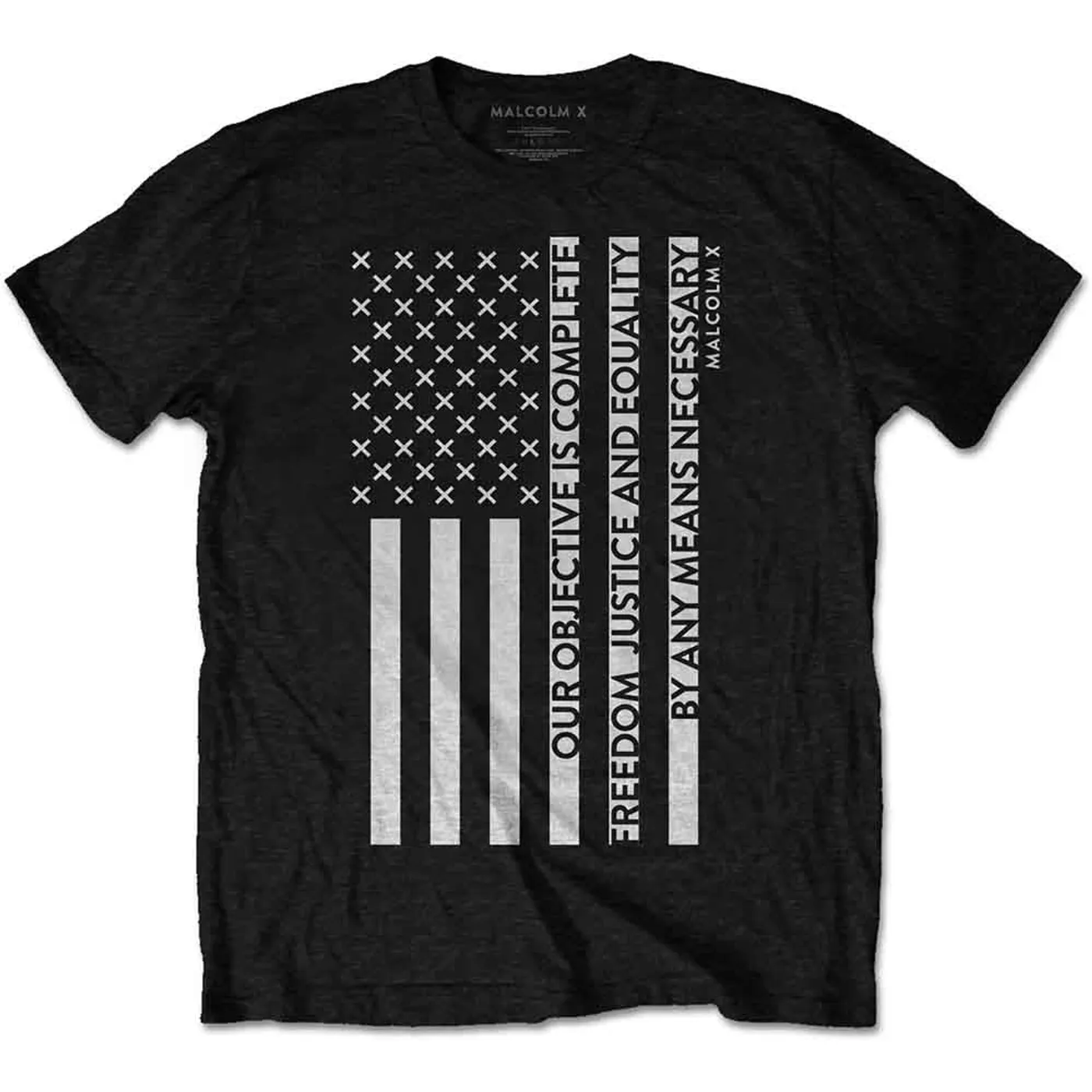 Malcolm X T Shirt - Freedon Flag