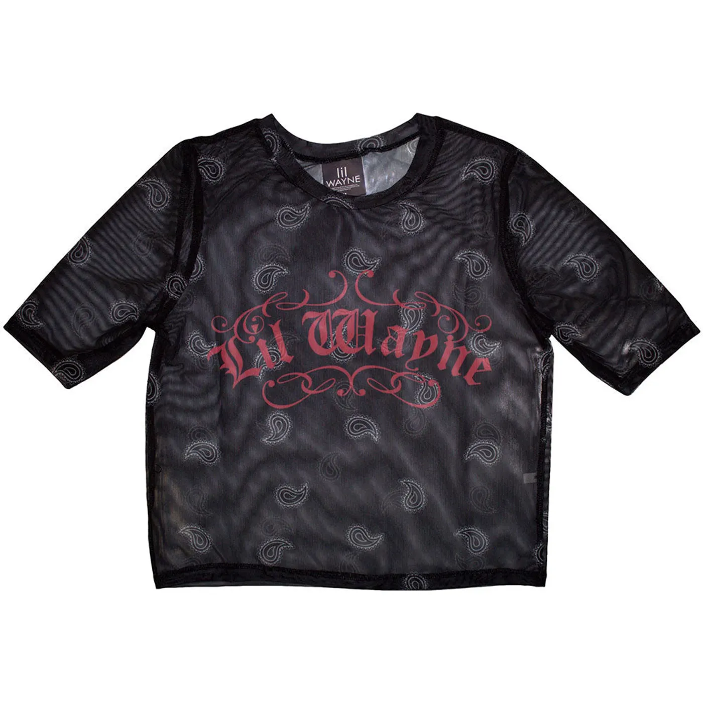 Lil Wayne Women's Mesh Short Sleeve Crop Top - Script Logo