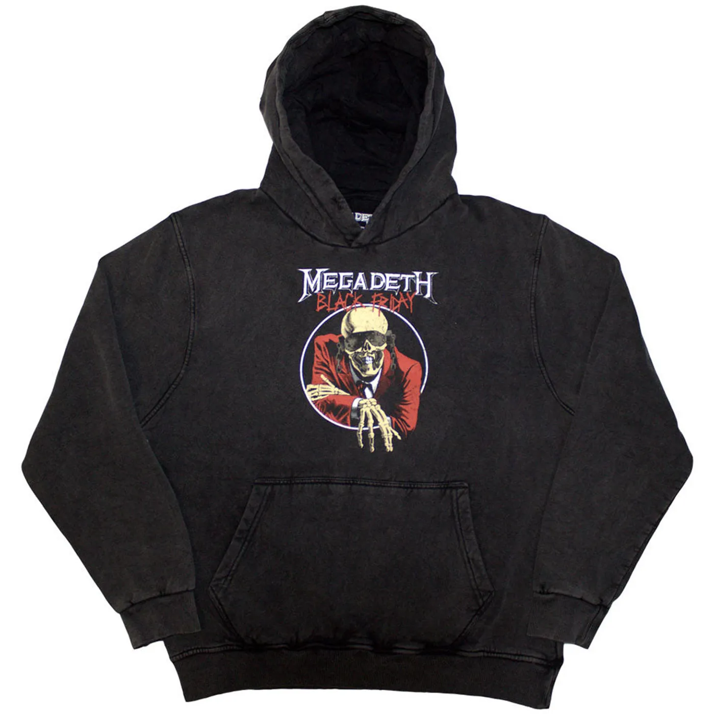 Megadeth Stone Wash Pullover Hoodie - Black Friday Stone Wash