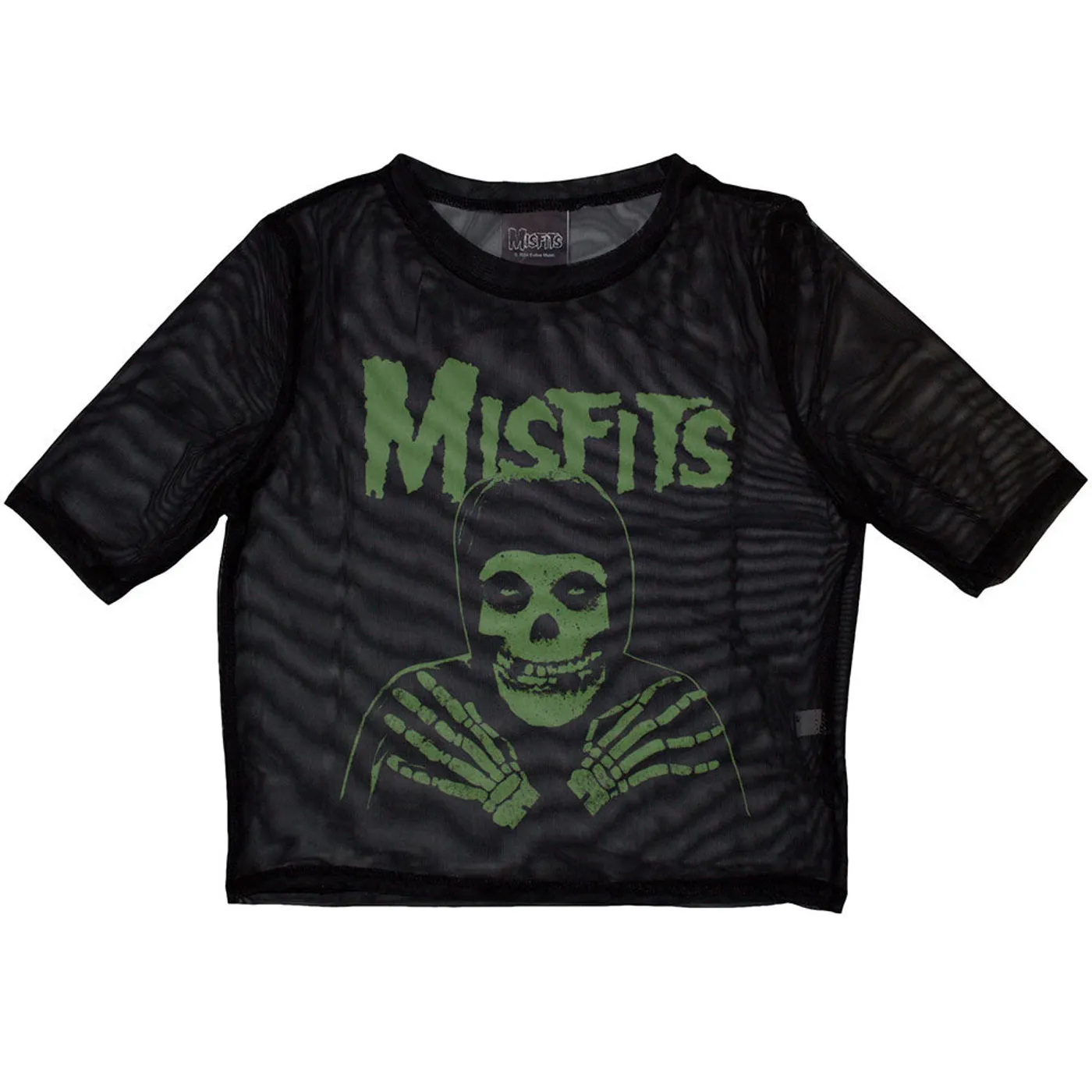 Misfits Women's Mesh Short Sleeve Crop Top - Green Hands