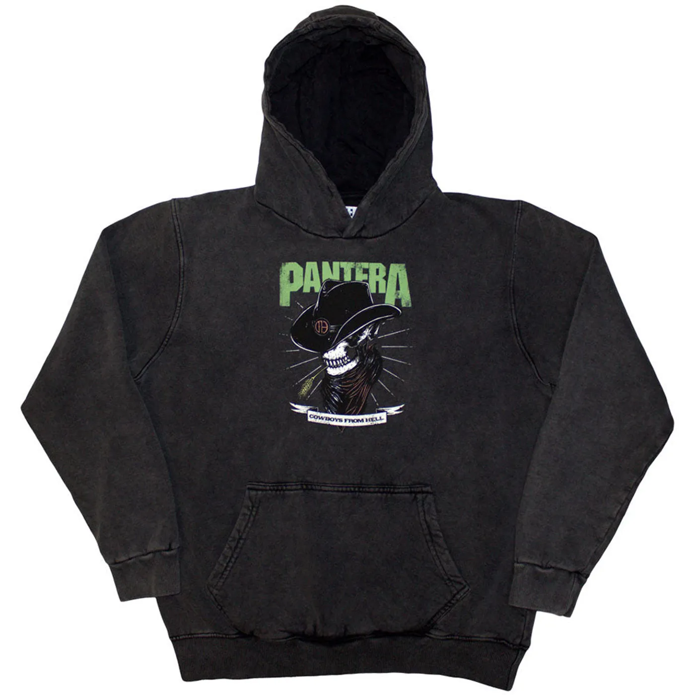 Pantera Stone Wash Pullover Hoodie - Skeleton Cowboy Stone Wash