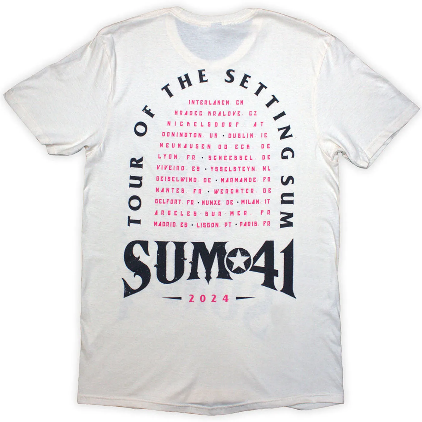 Sum 41 T Shirt - Tour '24 Pink Skull