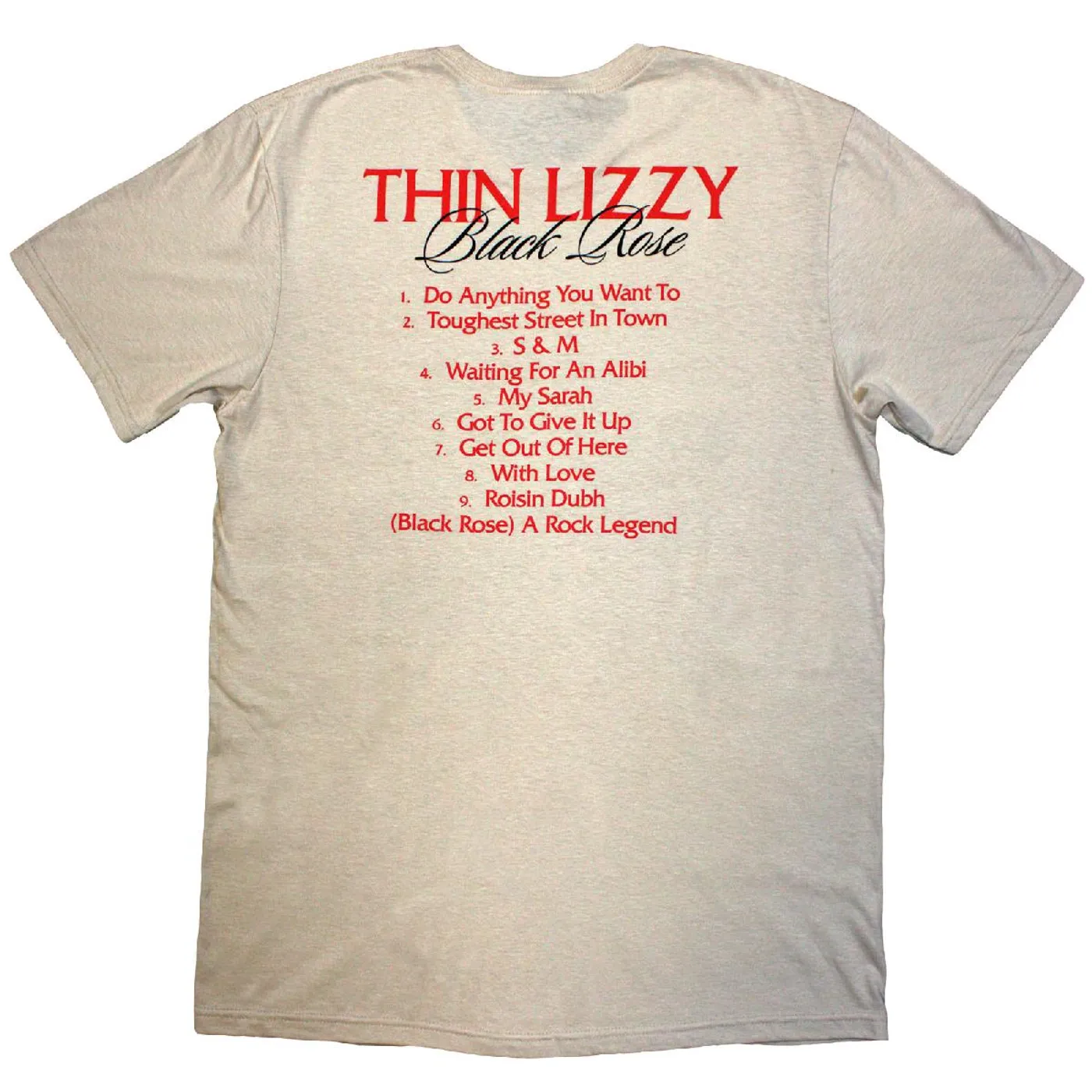 Thin Lizzy T Shirt - Black Rose Tracklist
