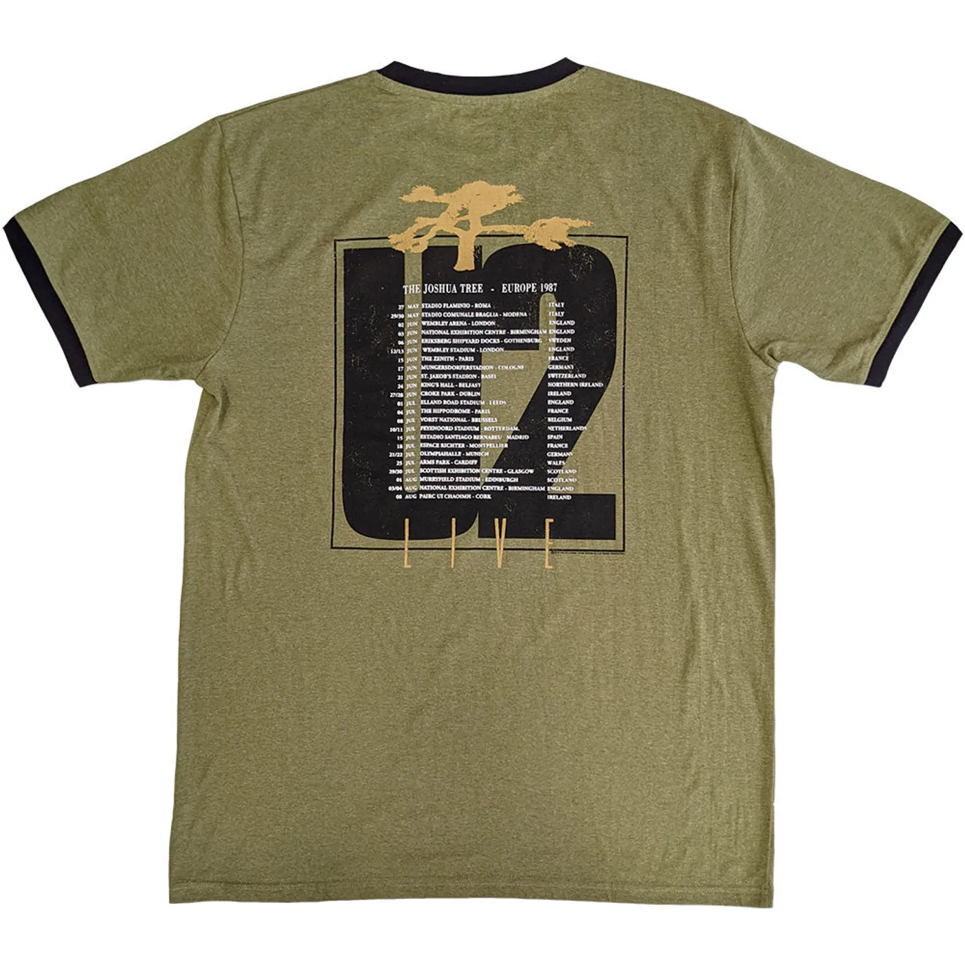 U2 T Shirt - Joshua Tree Europe 1987 Ringer