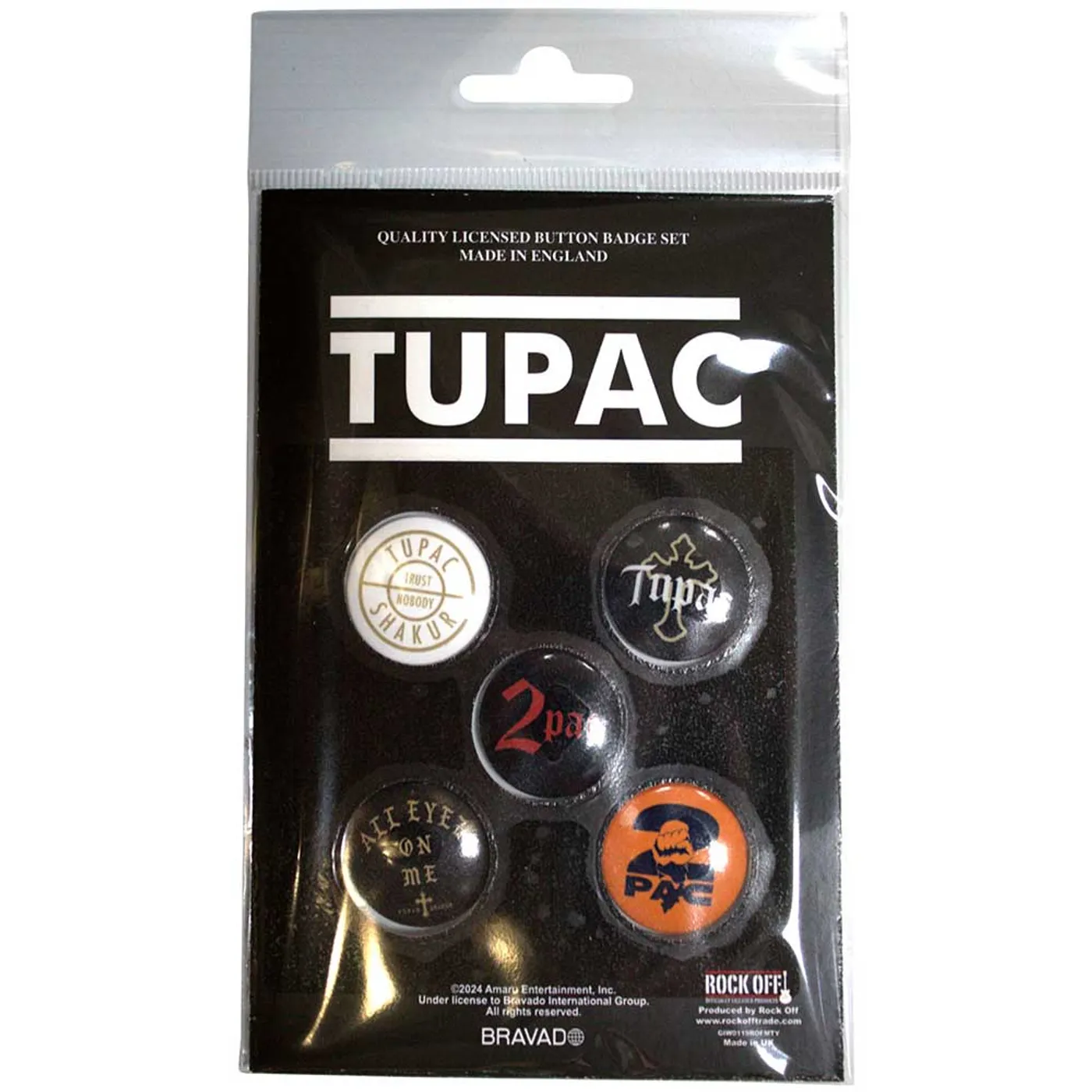 Tupac Plastic - Pin Badge - All Eyez On Me