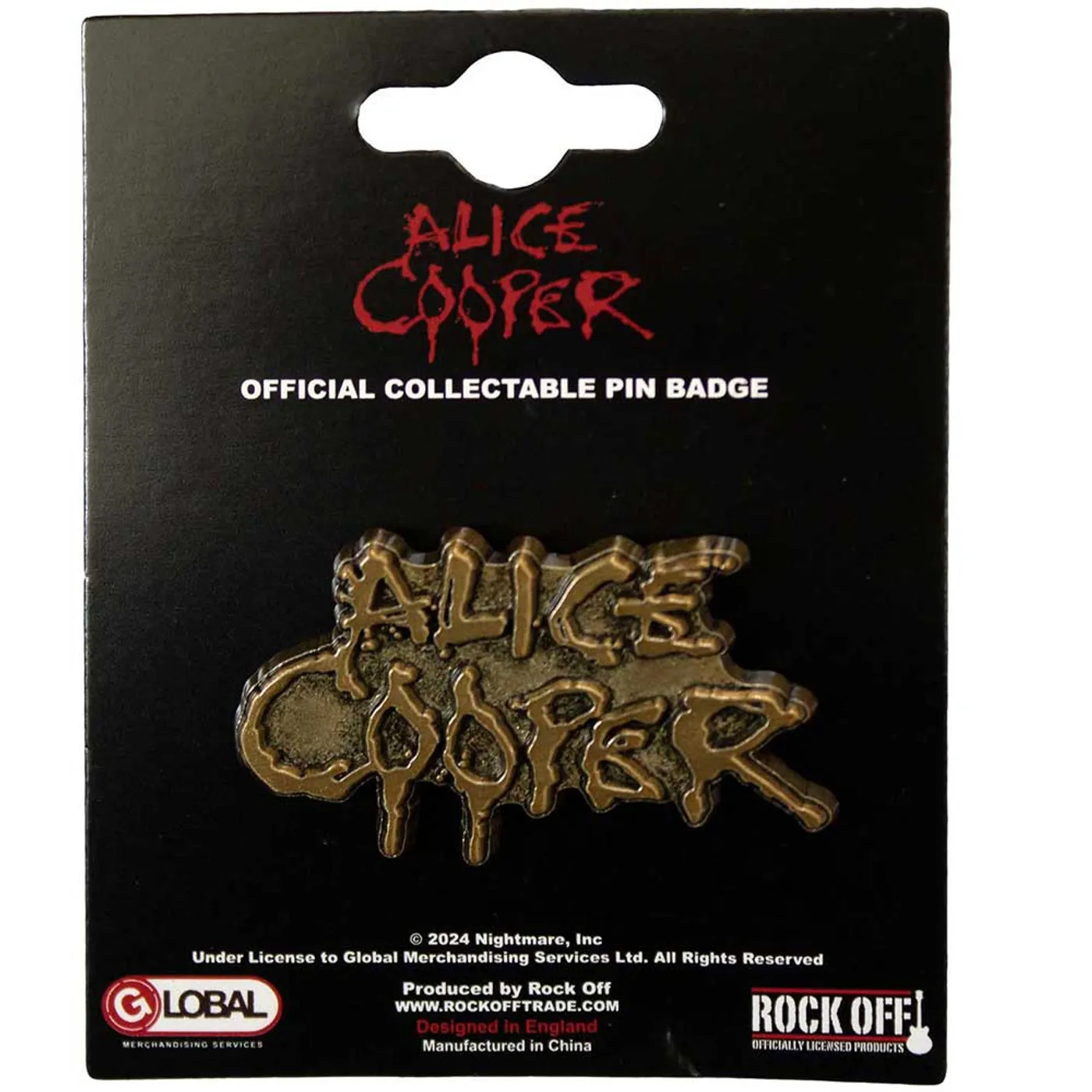 Alice Cooper Pin - Badge - Dripping Logo Gold