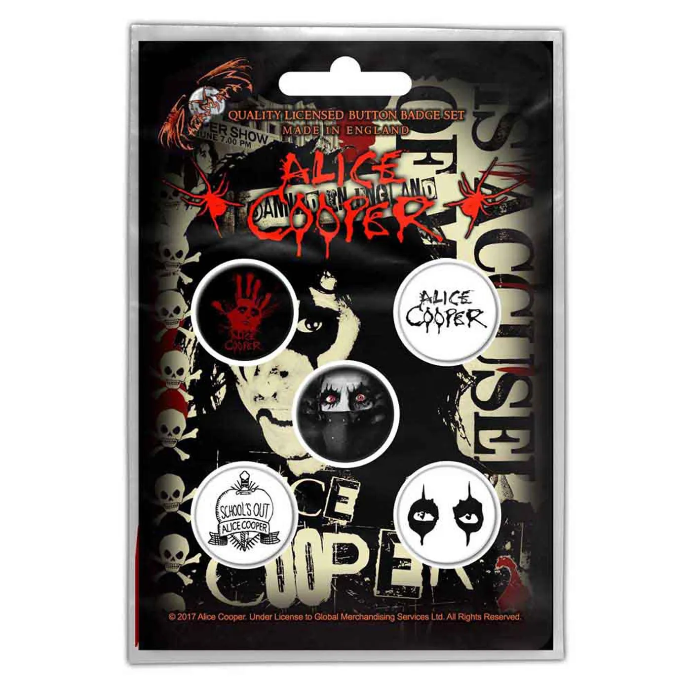 ALICE COOPER Plastic - Pin Badge - Eyes Retail Pack