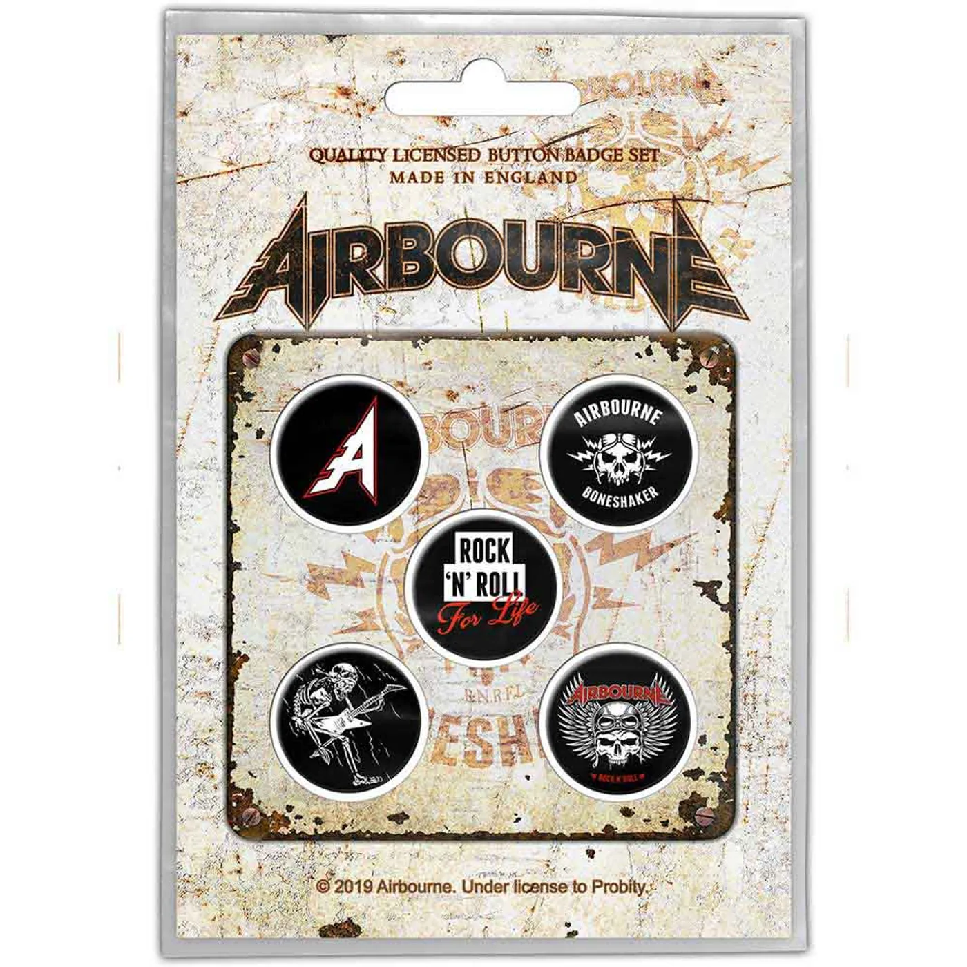 Airbourne Plastic - Pin Badge - Boneshaker