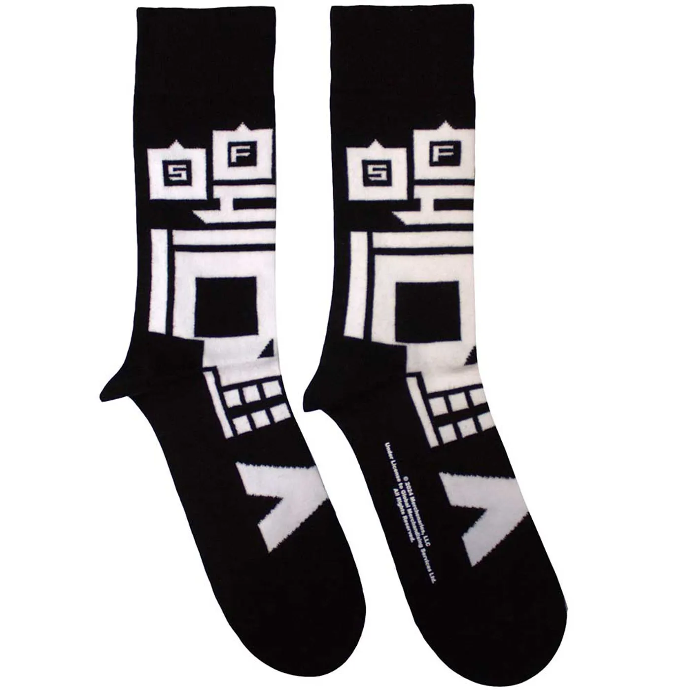 Five Finger Death Punch Ankle Socks - Pixeled Skull