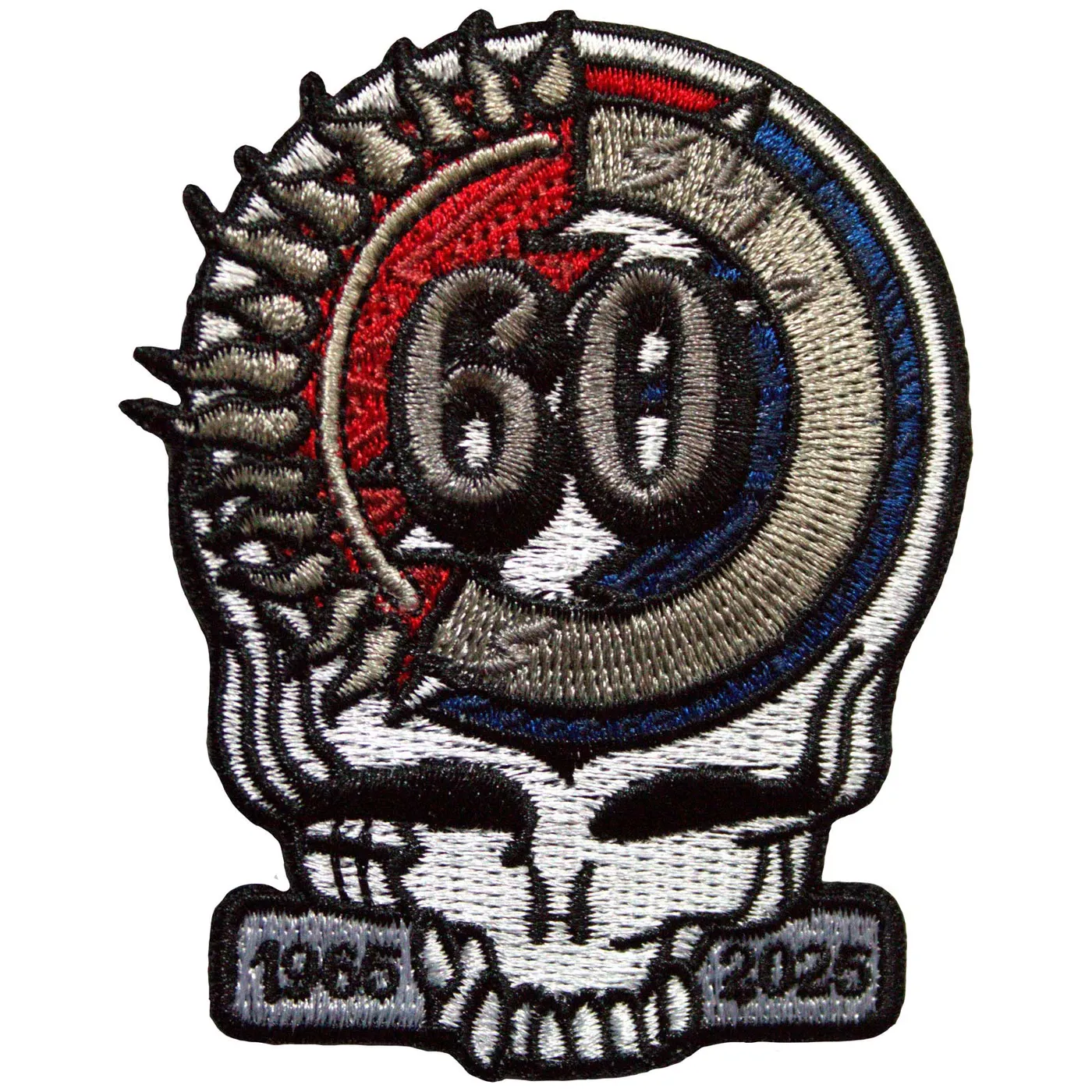 Grateful Dead Patches - Iron On - 60th Anniversary Skull