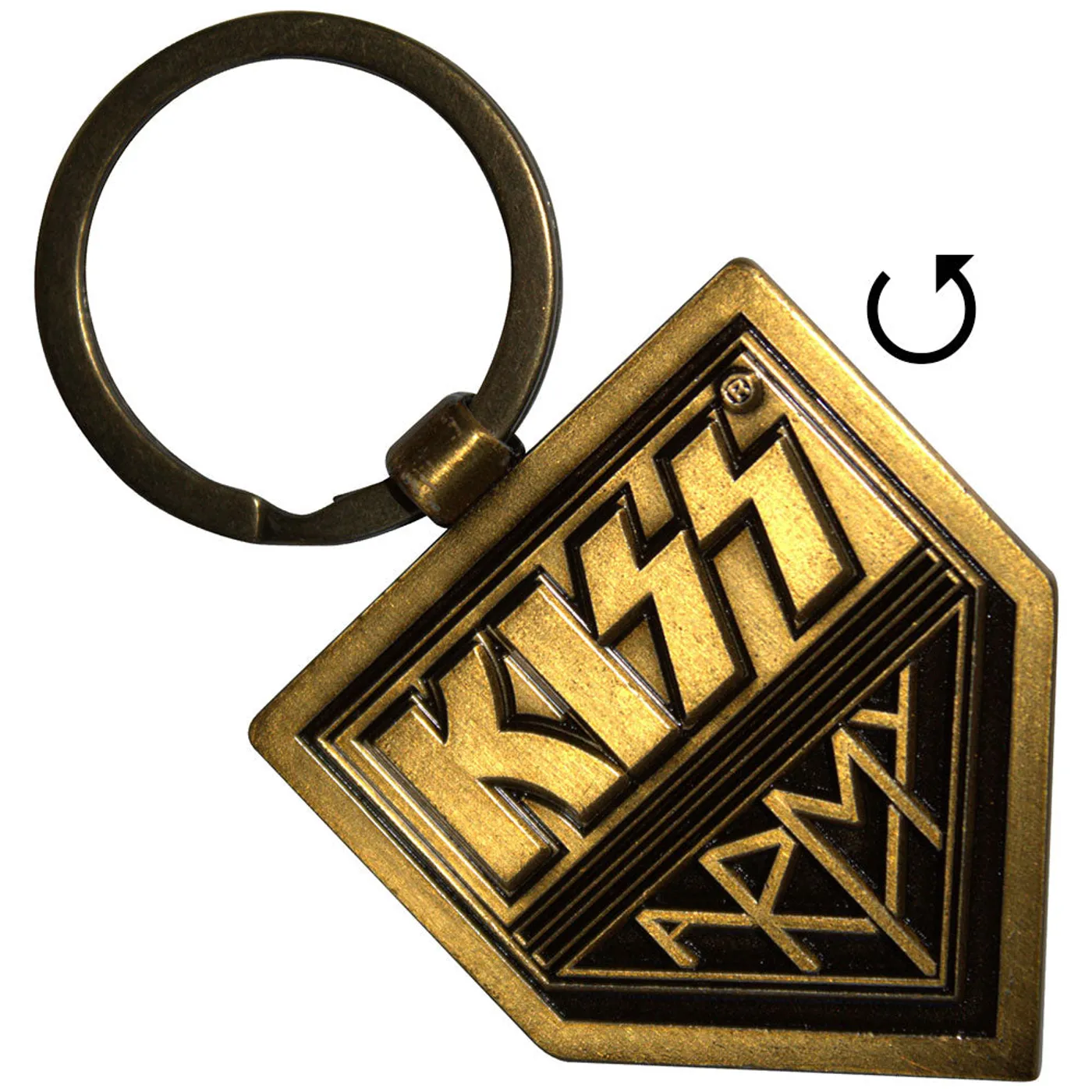 KISS Standard Keychains - Gold Army Pennant Double-Sided
