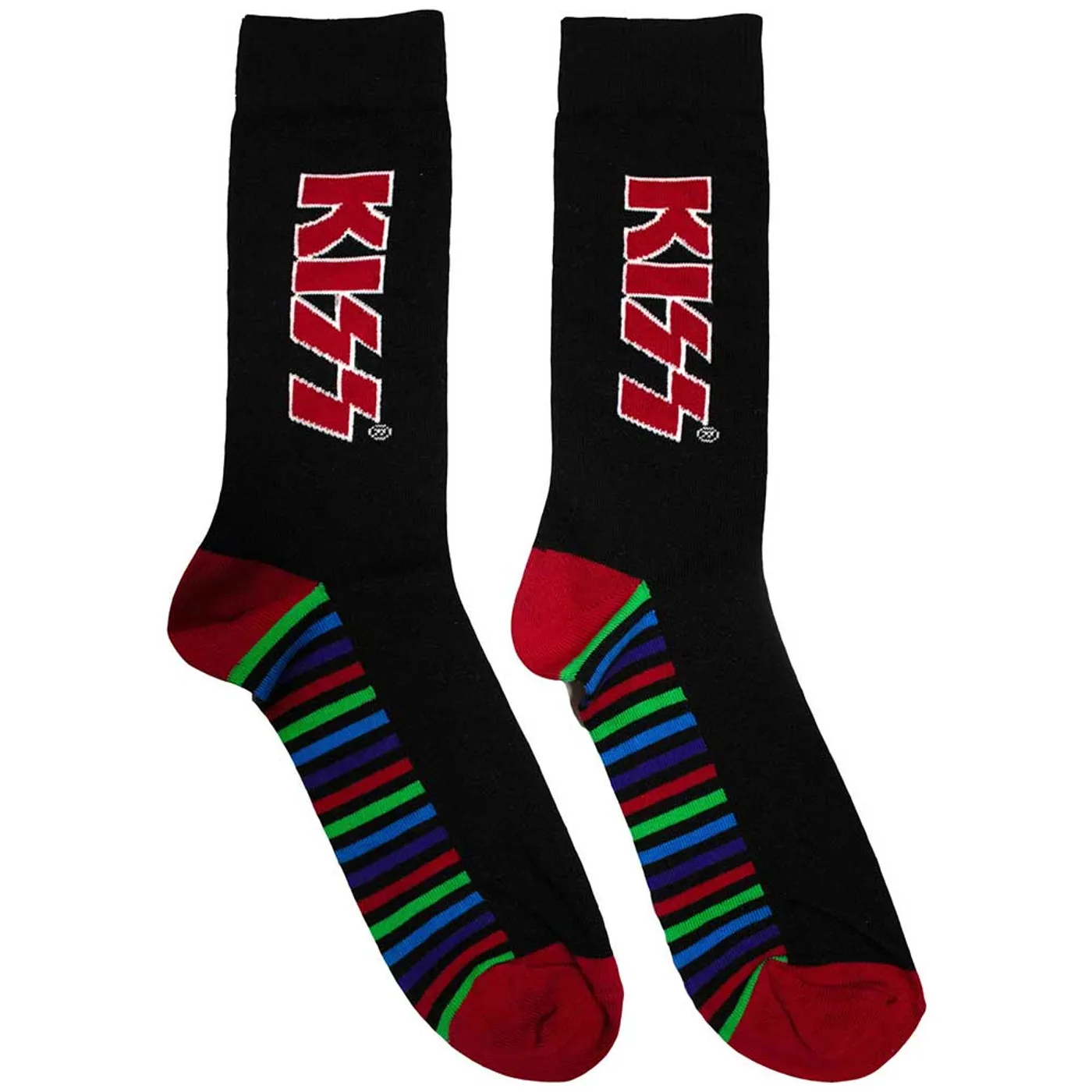 KISS Ankle Socks - Red Logo & Stripes