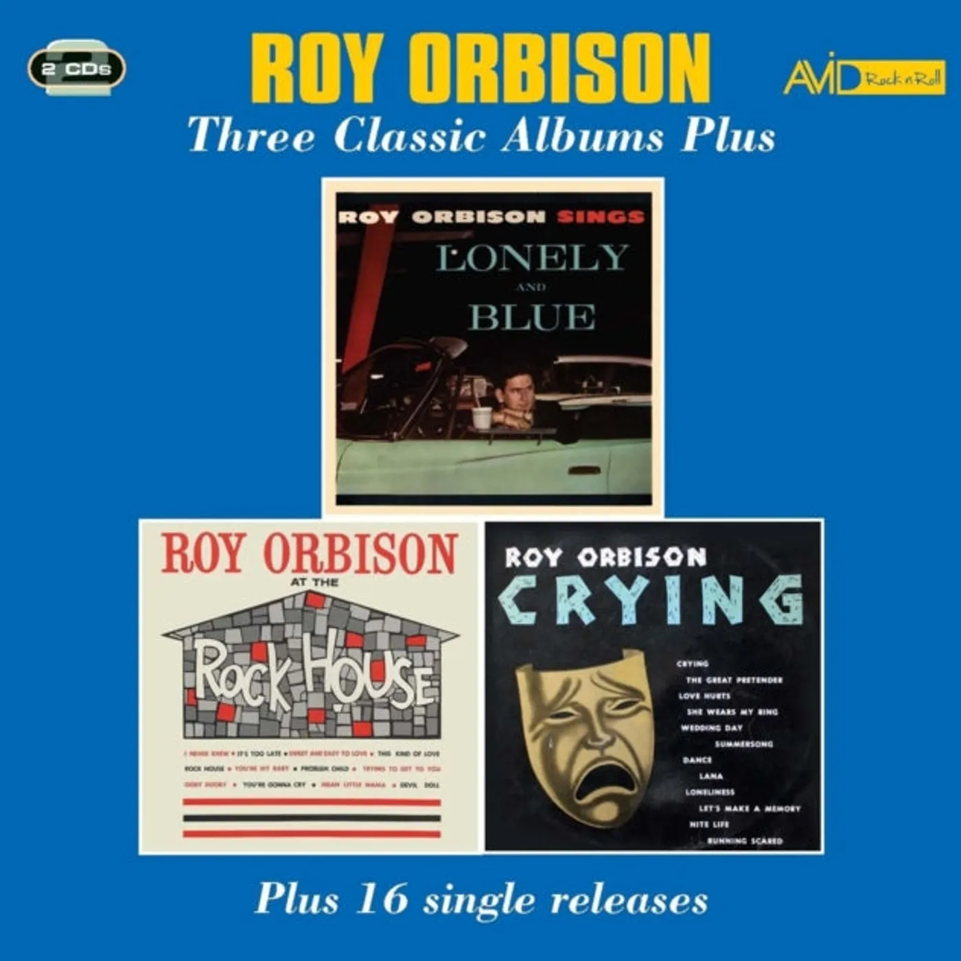 Roy Orbison CD - Three Classic Albums Plus (Lonely And Blue / At The Rock House / Crying)