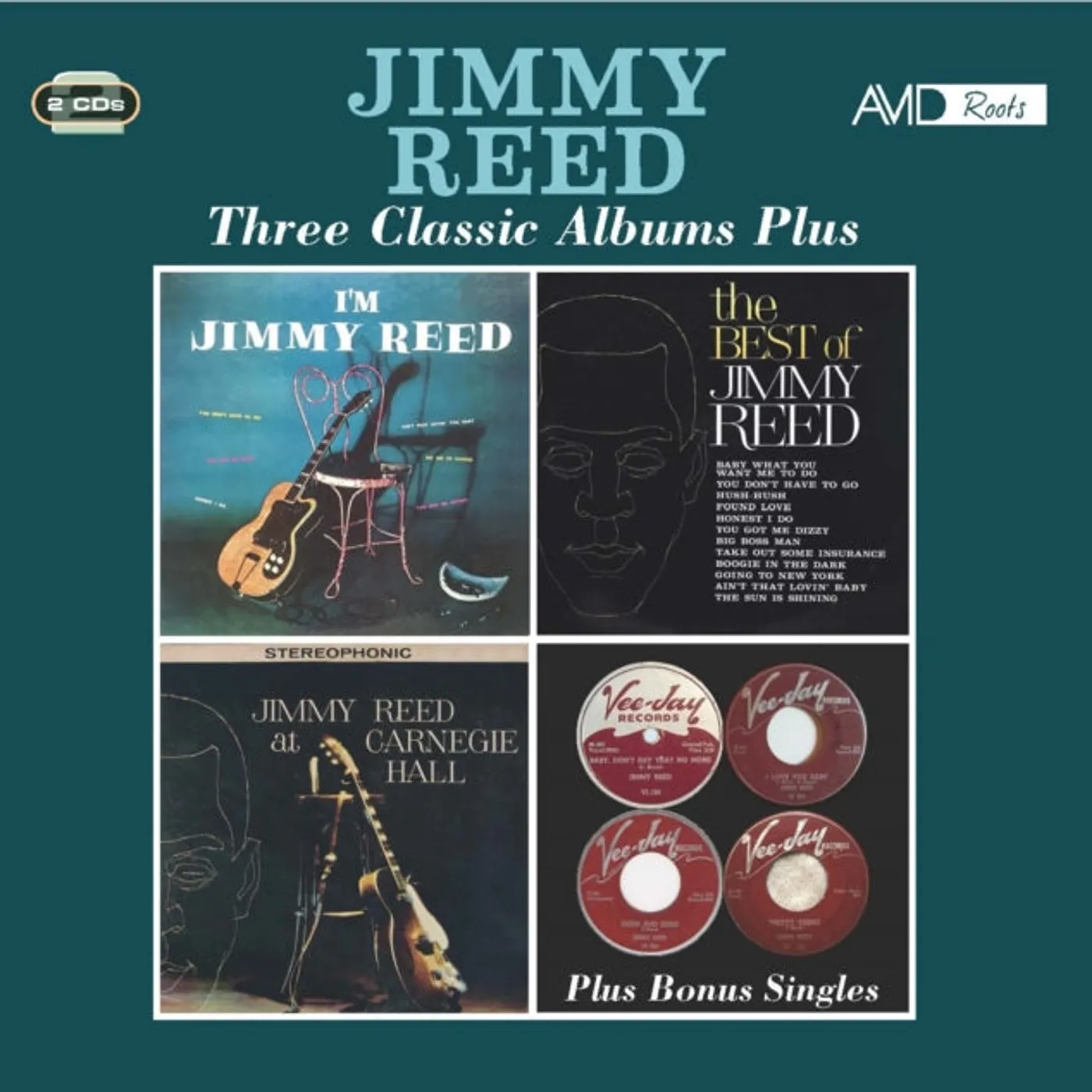 Jimmy Reed CD - Three Classic Albums Plus (Im Jimmy Reed / The Best Of Jimmy Reed / Jimmy Reed At Carnegie Hall)