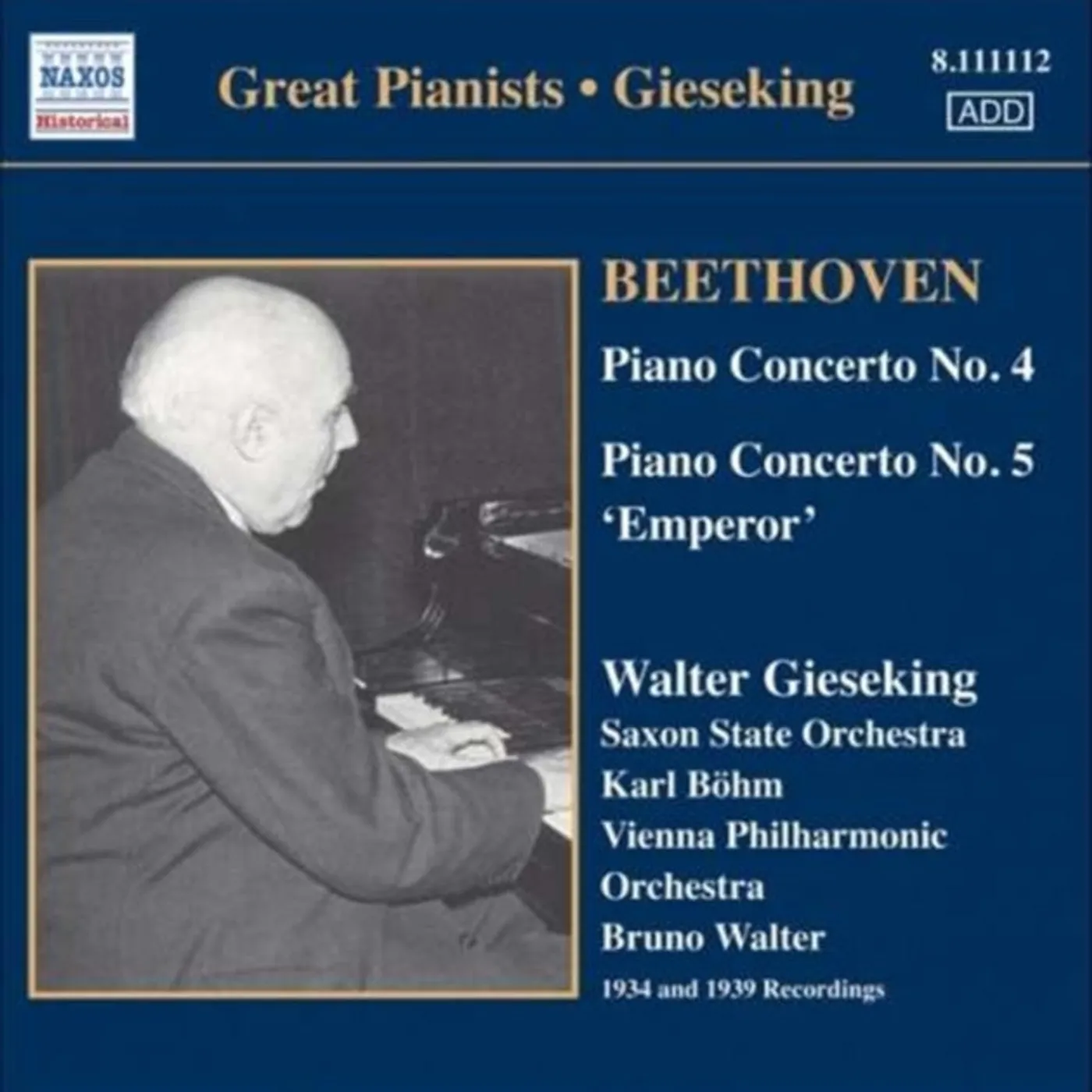 Ludwig van Beethoven CD - Great Pianists - Giesekin