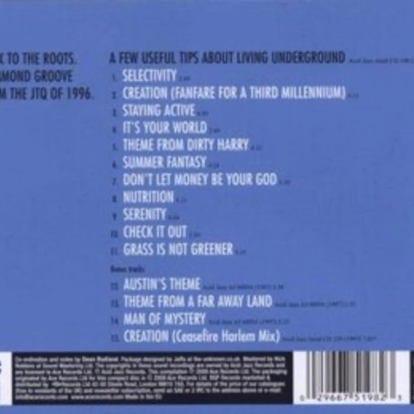 James Taylor Quartet CD - A Few Useful Tips About Living Underground