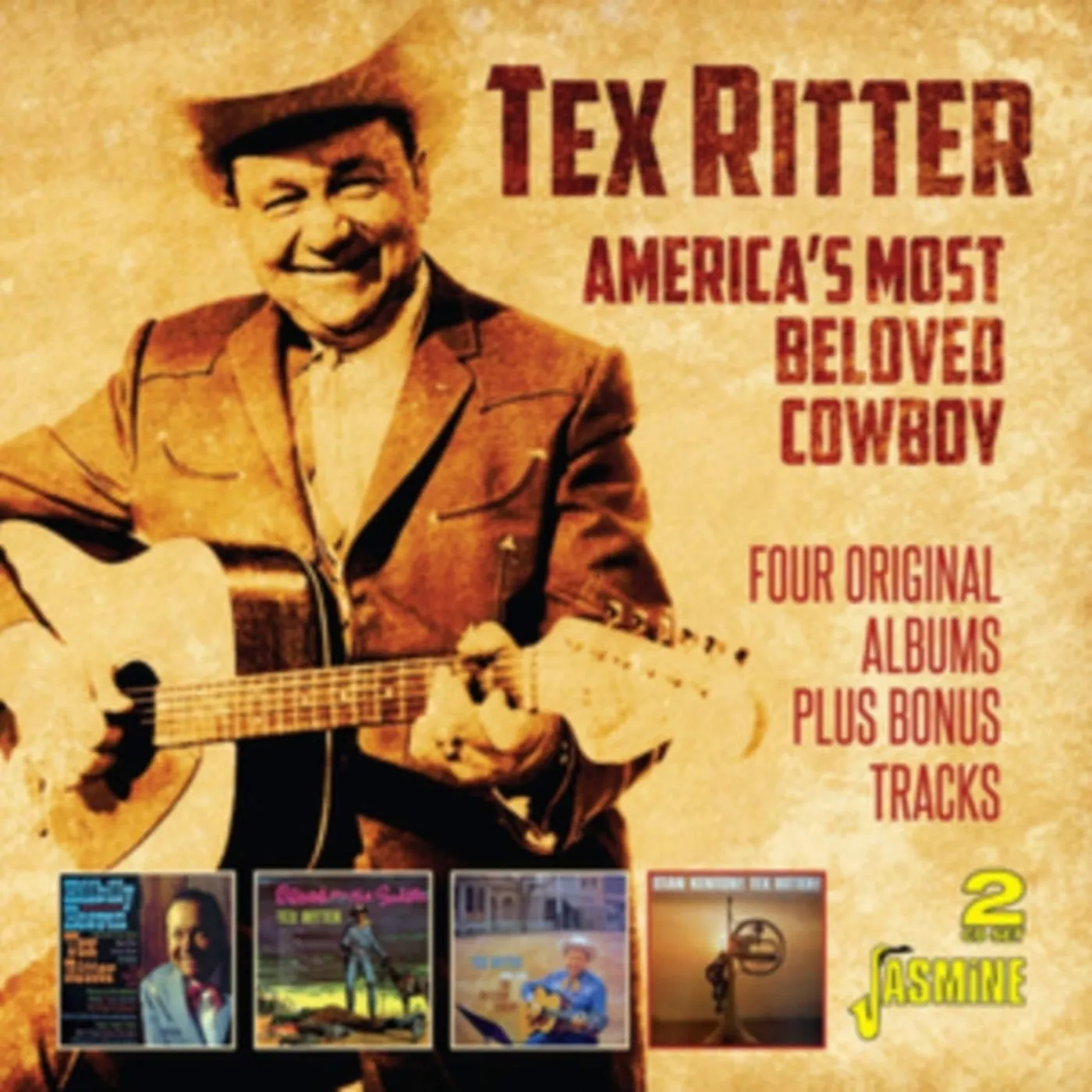 Tex Ritter CD - Americas Most Beloved Cowboy (4 Concept Lps: Blood On The Saddle. Hillbilly Heaven. Western Screen & With Kenton)