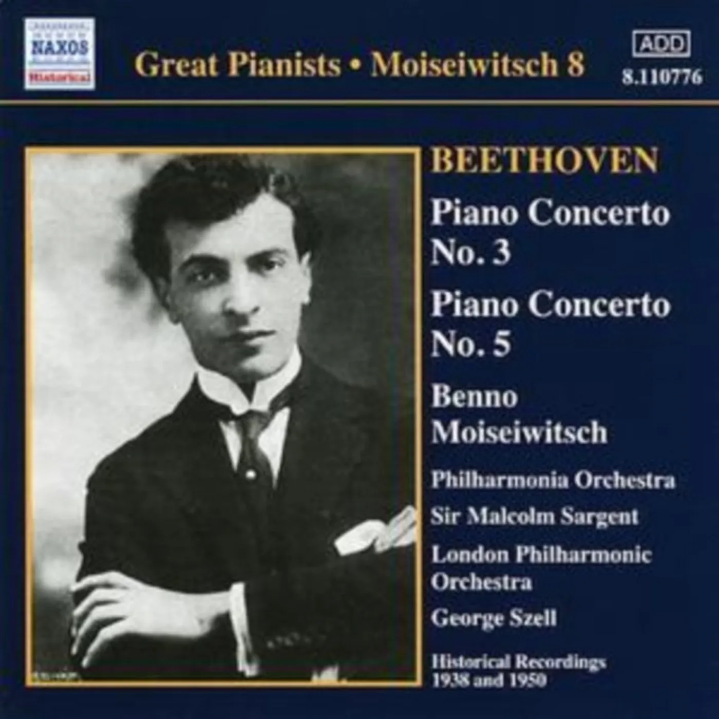 Benno Moiseiwitsch CD - Piano Concertos Nos. 3 And 5 (Moiseiwitsch)