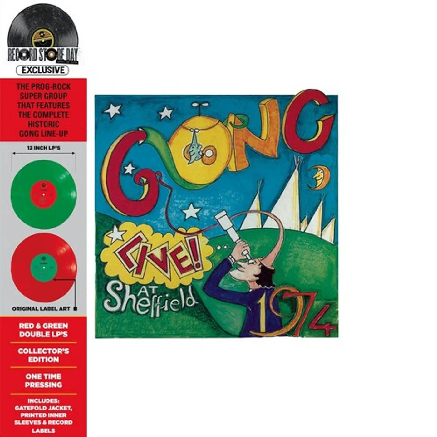Gong LP Vinyl - Live At Sheffield 1974 (Colv) (Grn) (Red)