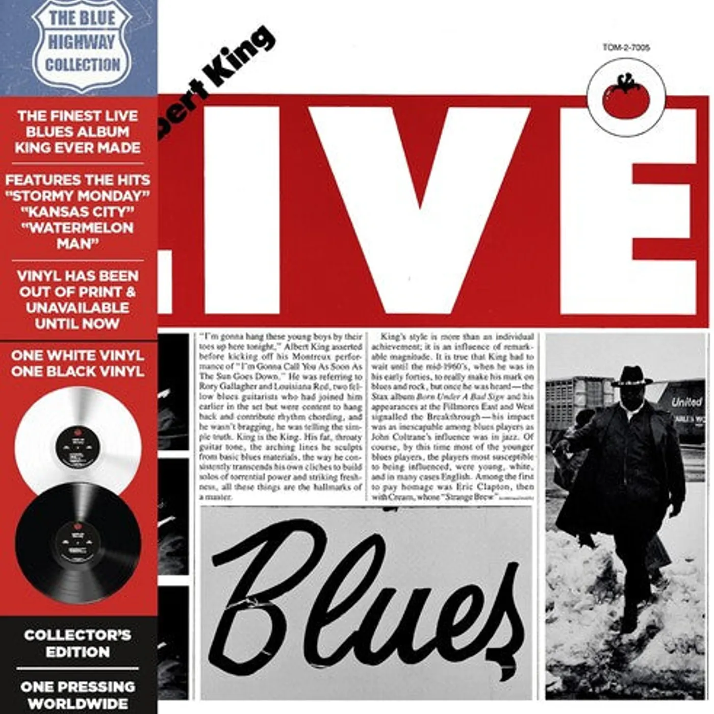 Albert King LP Vinyl - Albert Live (Colv) (Dlx) (Ltd) (Wht) (Rmst) (Reis)