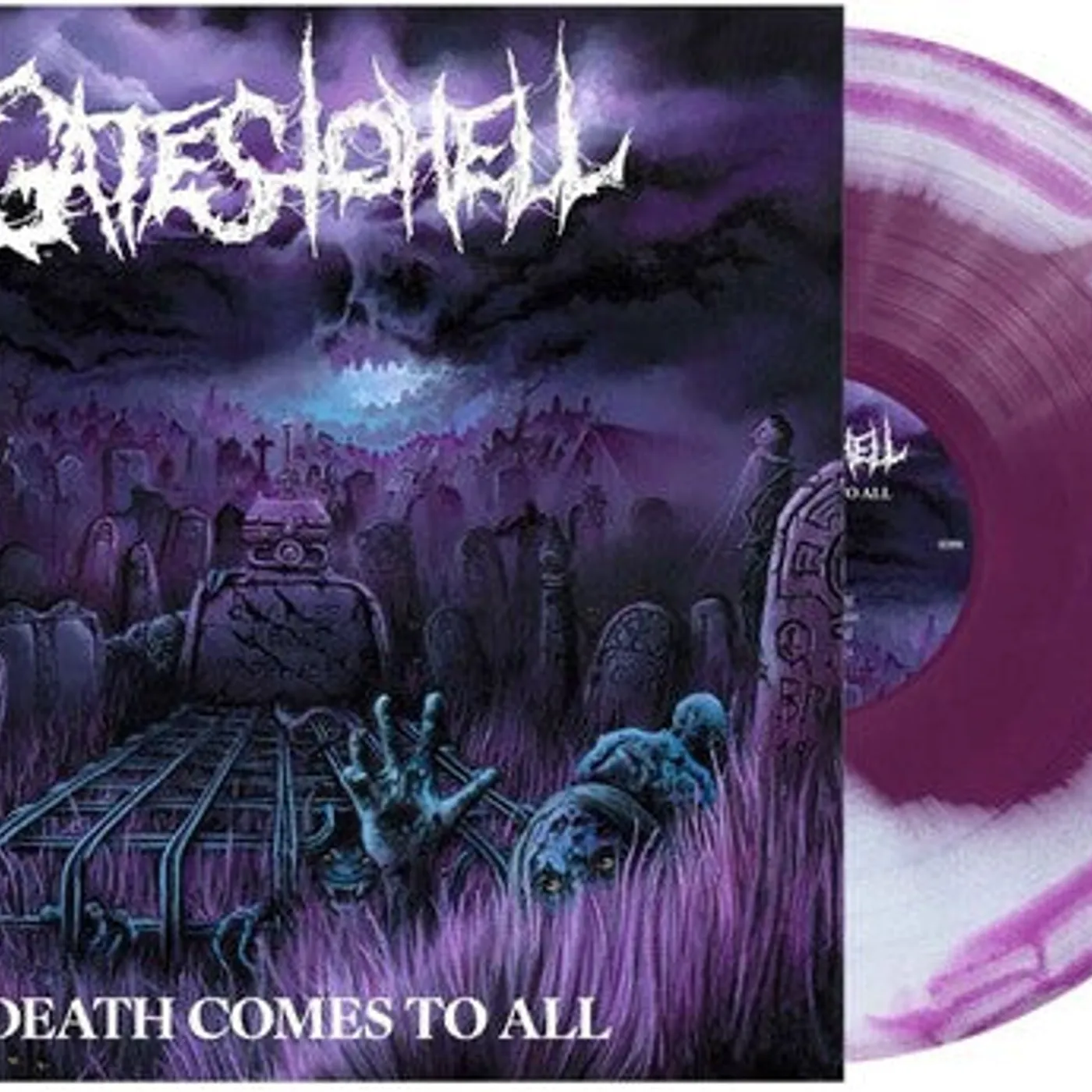 Gates To Hell LP Vinyl - Death Comes To All - Purple/White Swirl (Colv)
