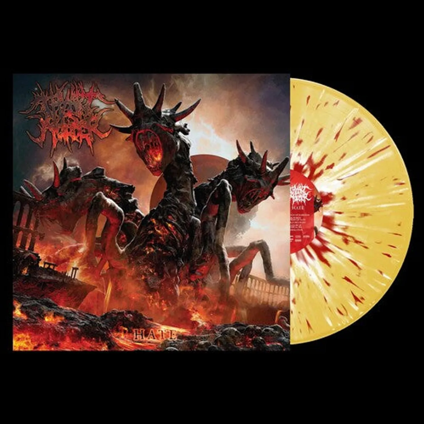 Thy Art Is Murder LP Vinyl - Hate - Yellow W/Red White Splatter (Colv) (Red)