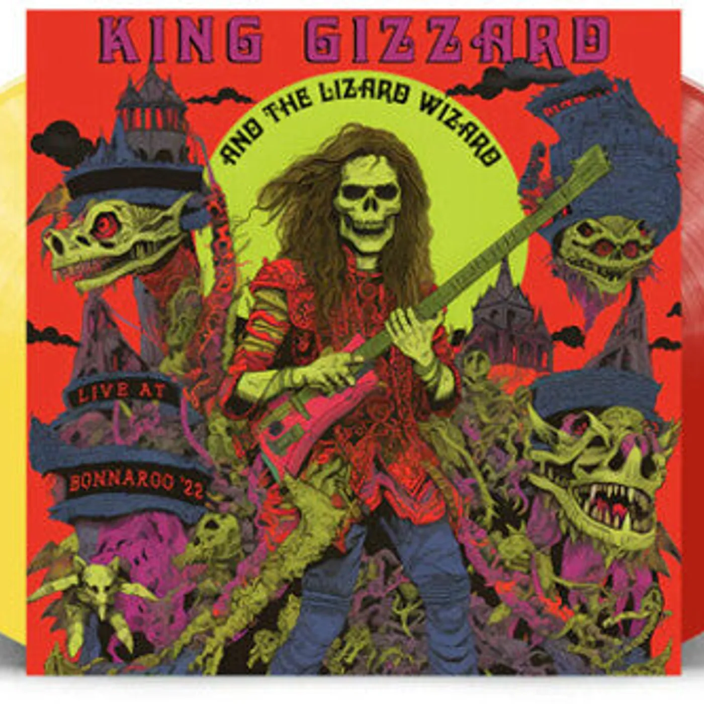 King Gizzard & The Lizard Wizard LP Vinyl - Live At Bonnaroo 22 - Red & Yellow (Colv) (Gate)