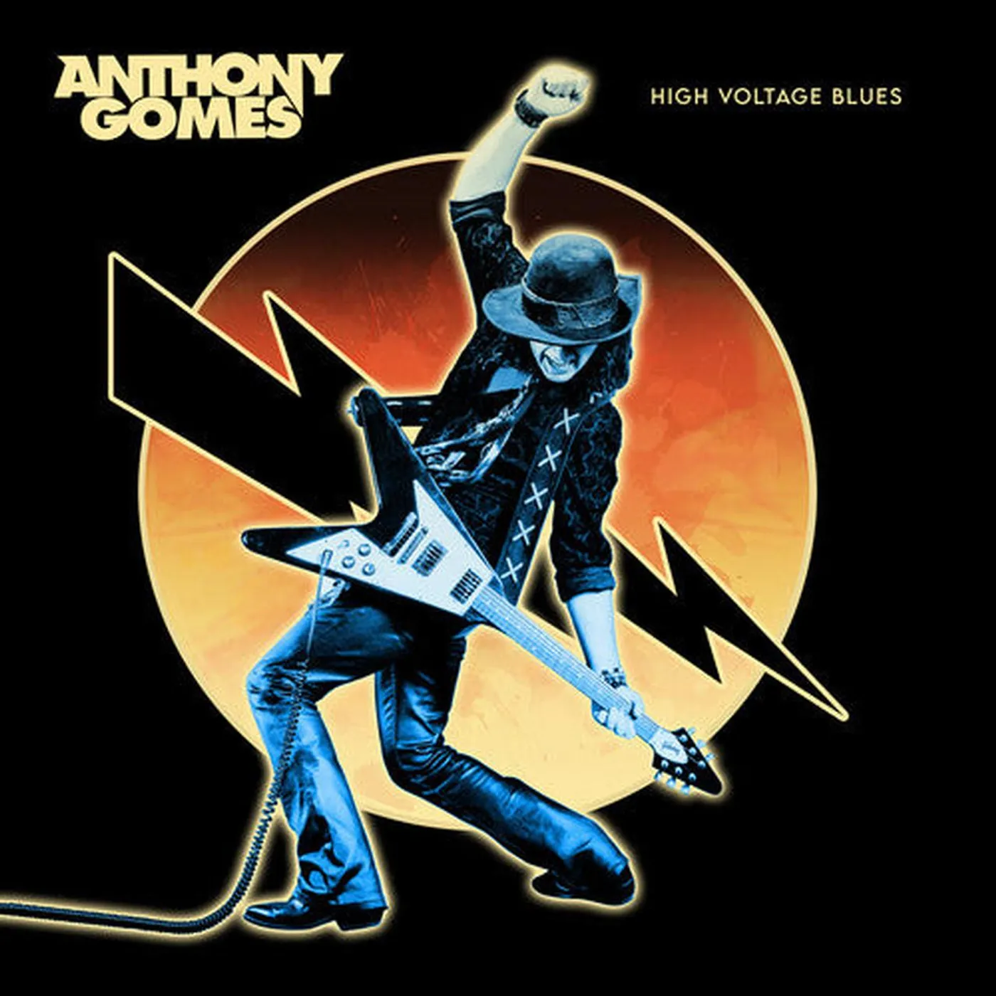 Anthony Gomes LP Vinyl - High Voltage Blues - Black & Orange (Blk) (Colv)