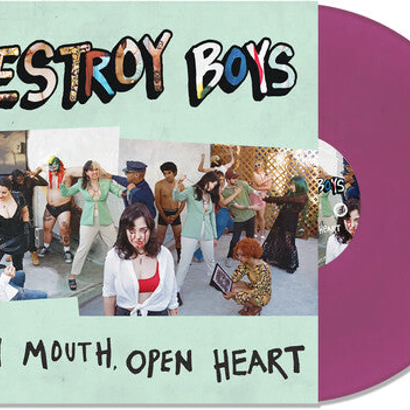 Destroy Boys LP Vinyl - Open Mouth Open Heart - Purple (Colv) (Purp)