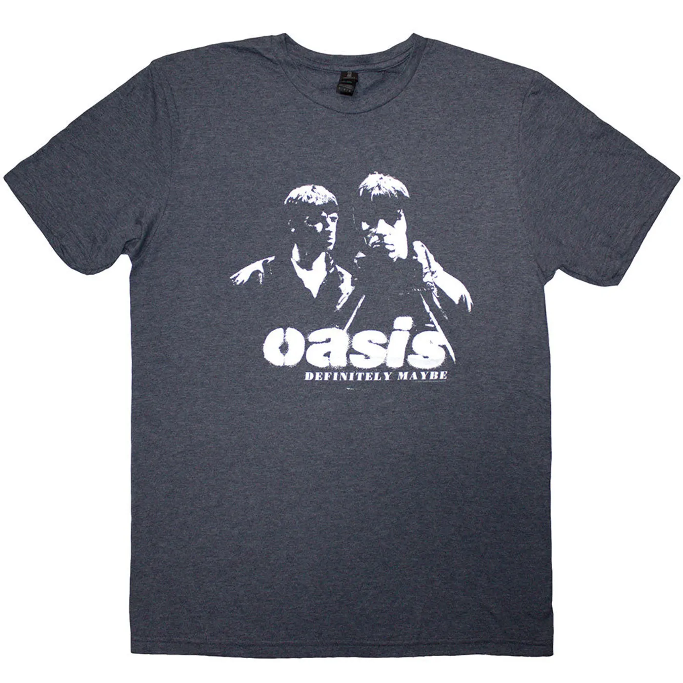 Oasis Navy T Shirt - Definitely Maybe Photo Stencil