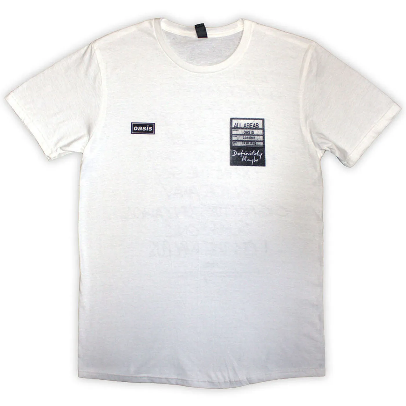 Oasis White T Shirt - Definitely Maybe AAA Setlist