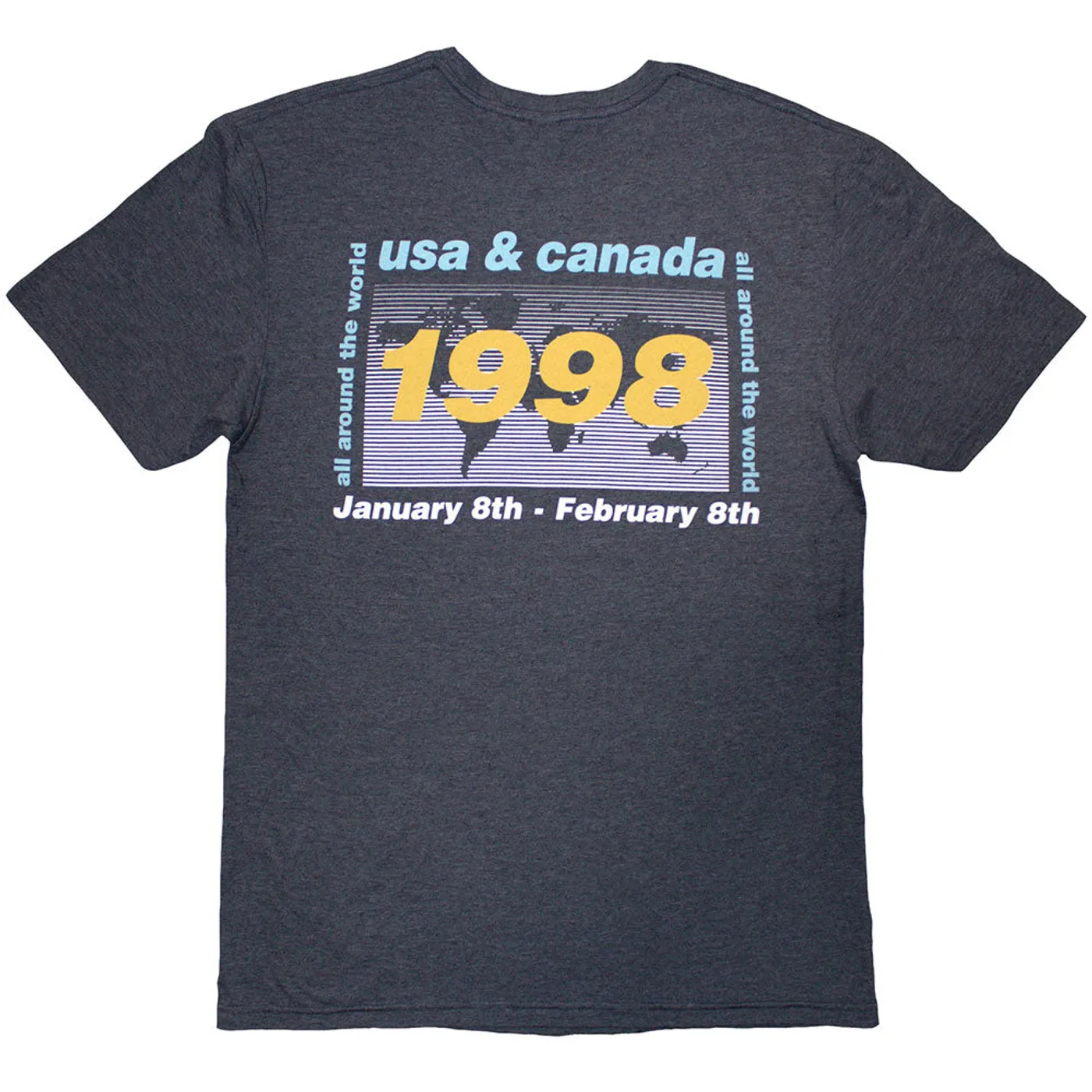 Oasis Navy T Shirt - 1998 World Tour - USA/Canada