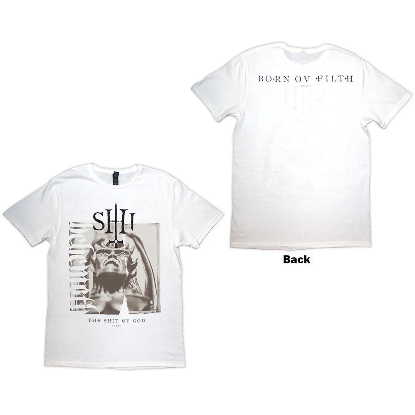 Behemoth T Shirt - The Shit Ov God Sepia Parchment